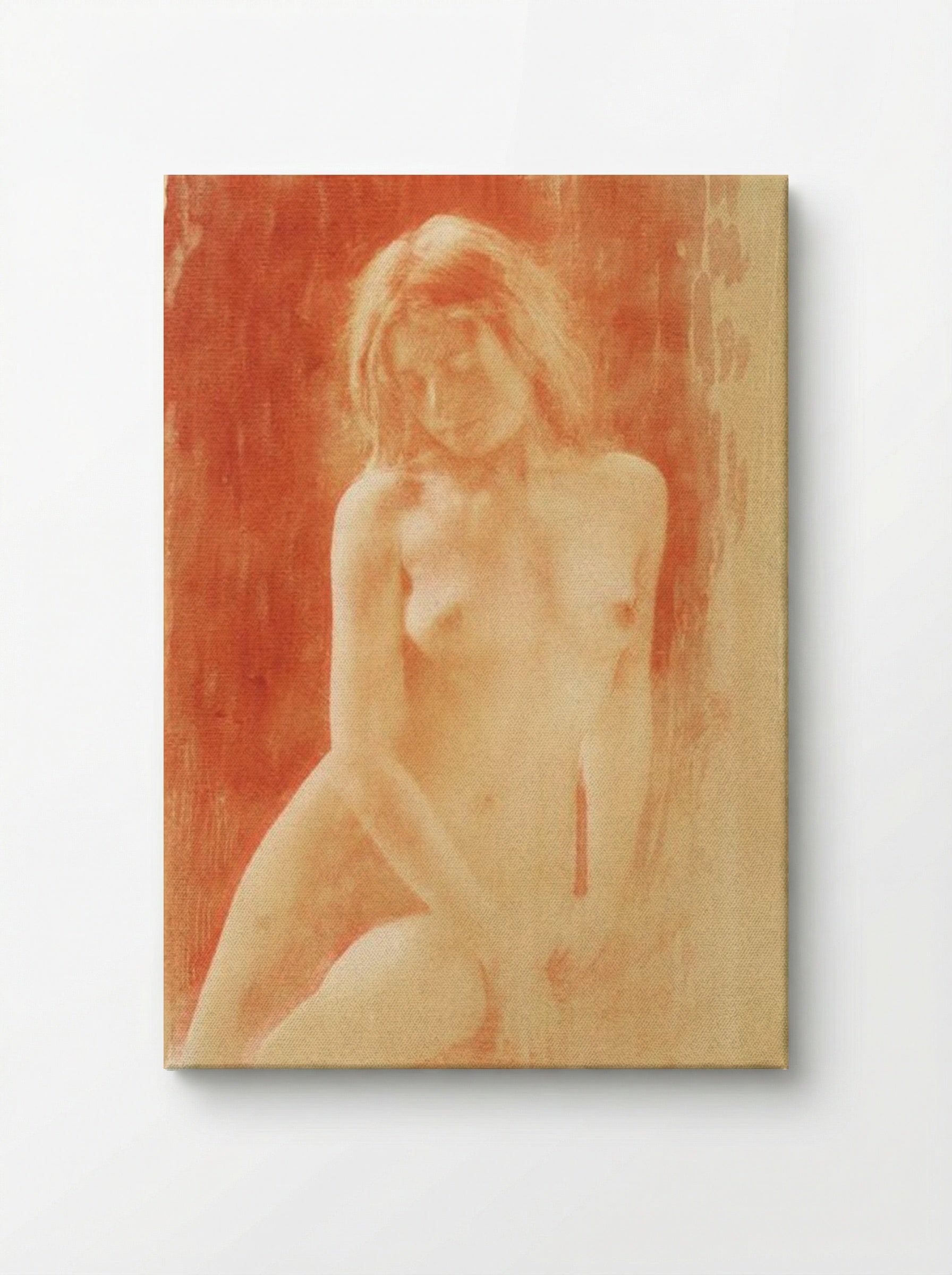 Study in Orange (Nude Woman) - René Le Bègue - Canvas