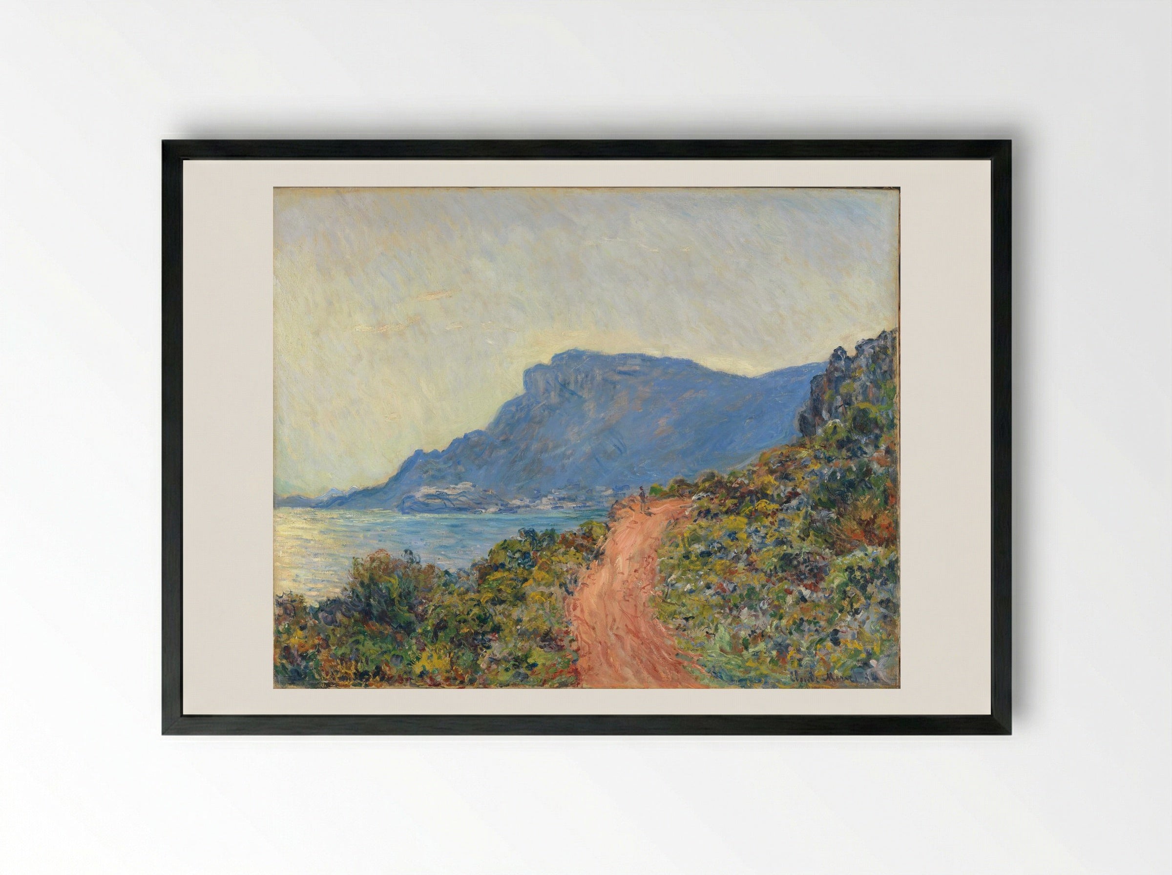 La Corniche near Monaco - Claude Monet - Framed Print Black
