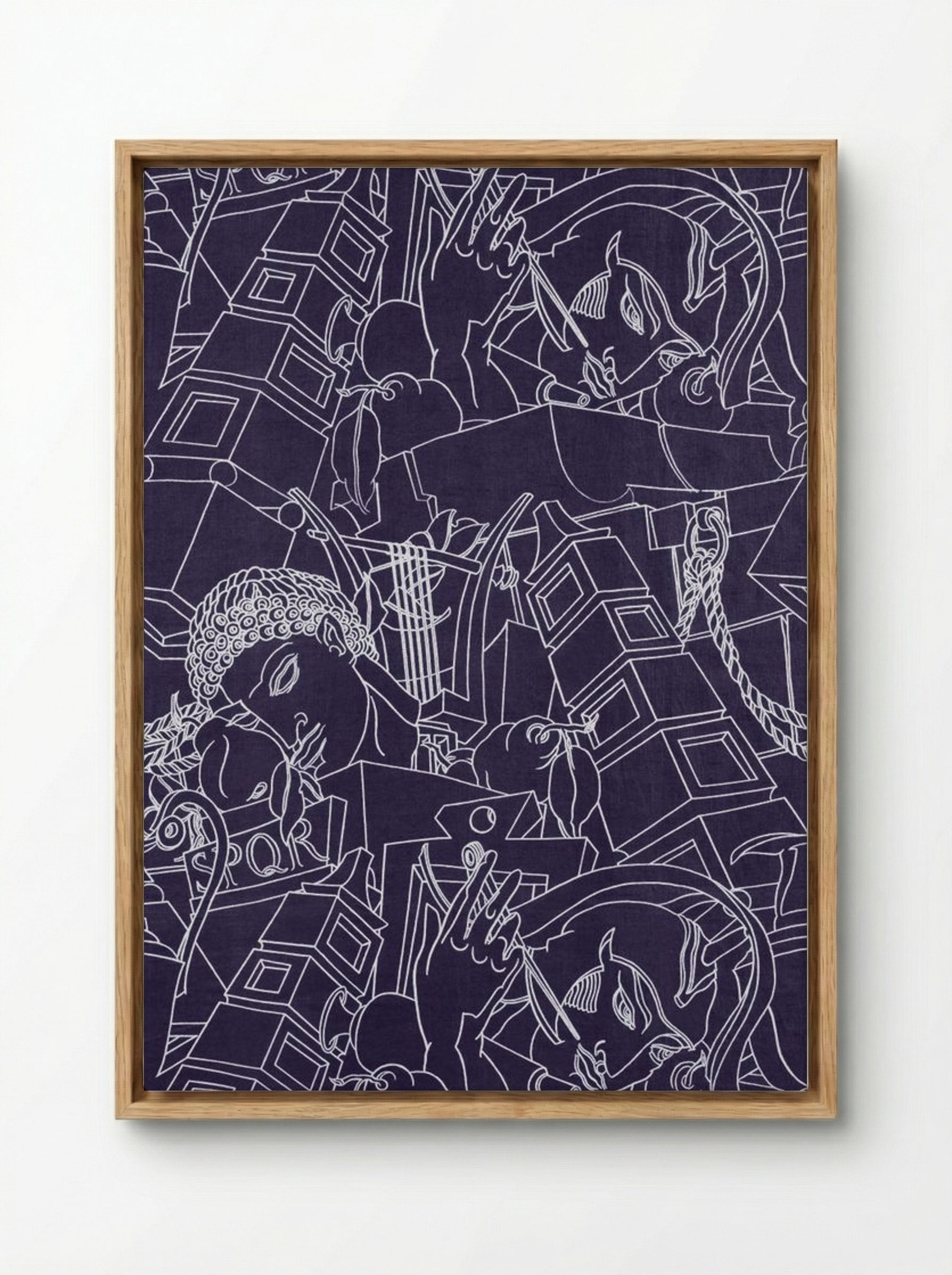 SPQR (Textile Design) - Victor Proetz - Framed Canvas Wood