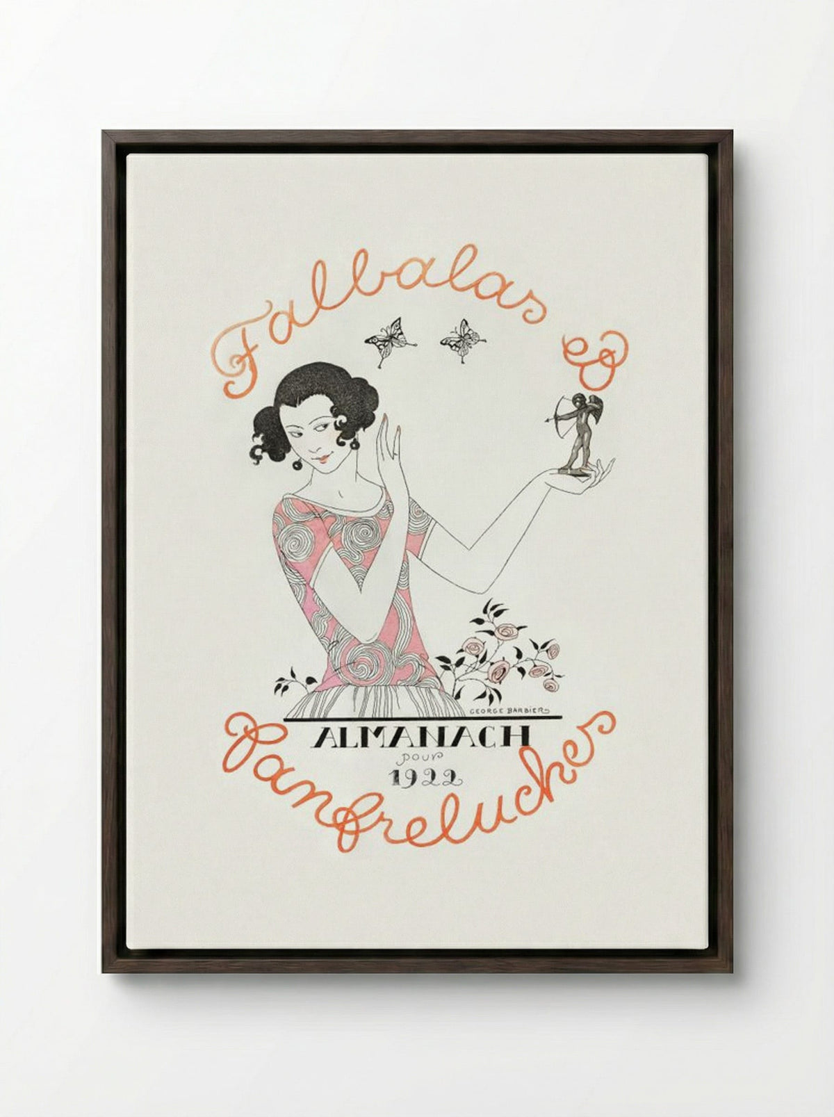 Almanach des Modes - George Barbier - Framed Canvas Dark Wood