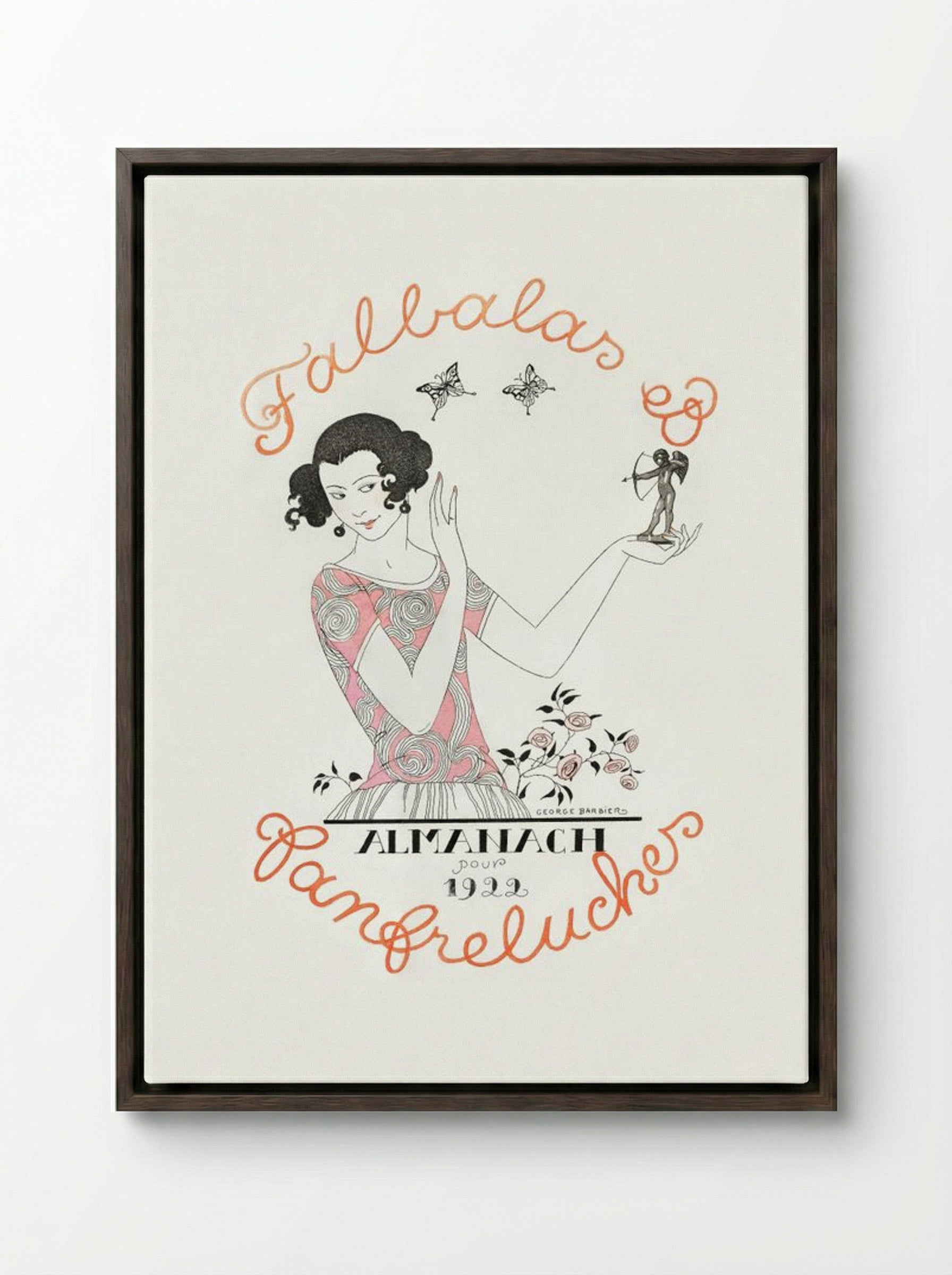 Almanach des Modes - George Barbier - Framed Canvas Dark Wood