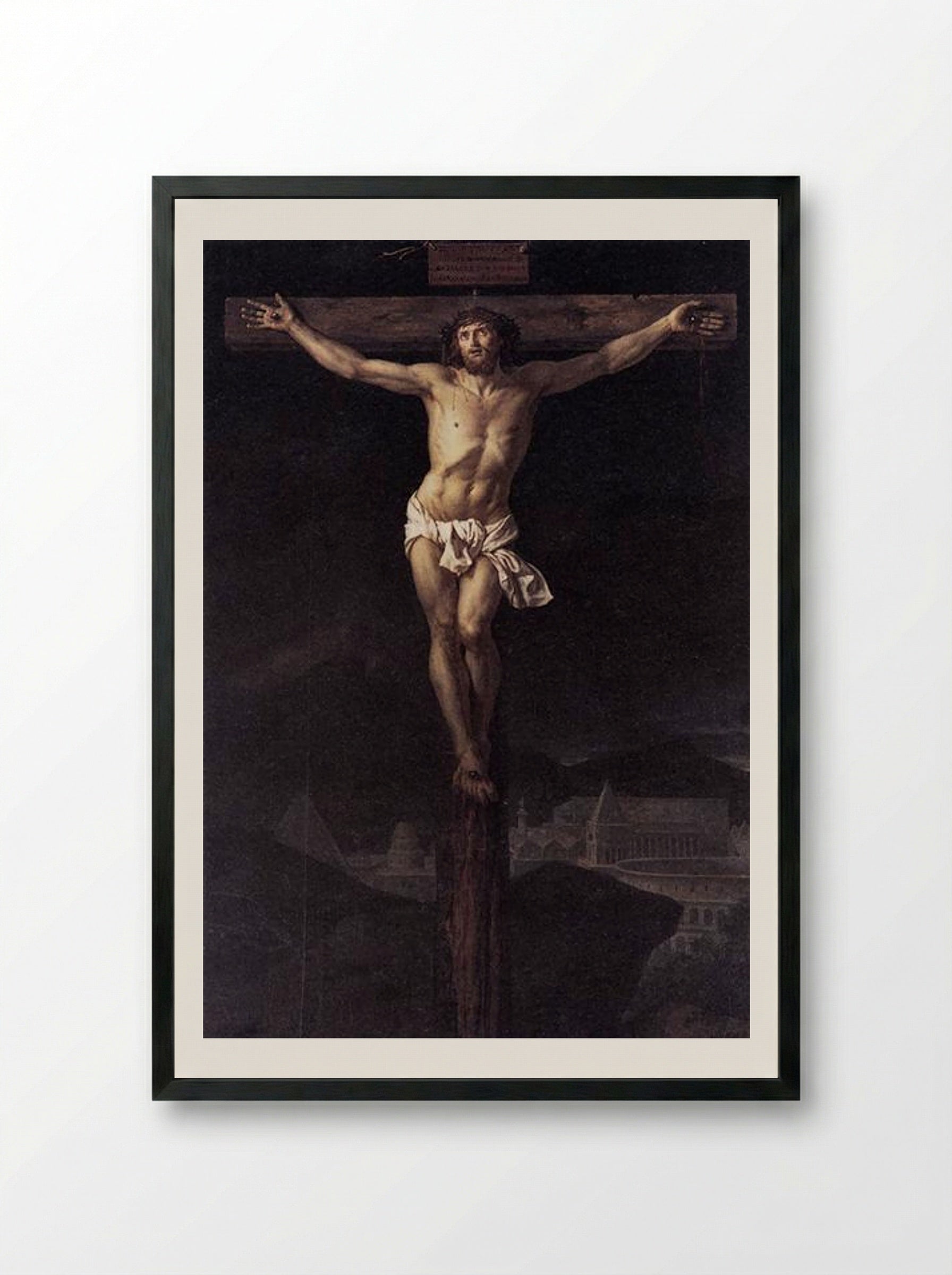 Christ on the Cross - Jacques-Louis David - Framed Print Black