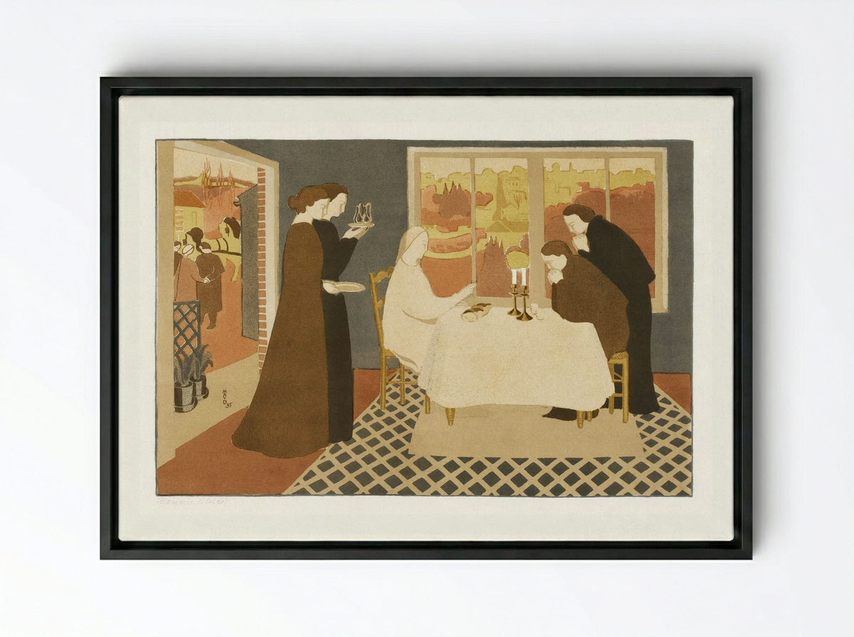 The Pilgrims of Emmaus - Maurice Denis - Framed Canvas Black