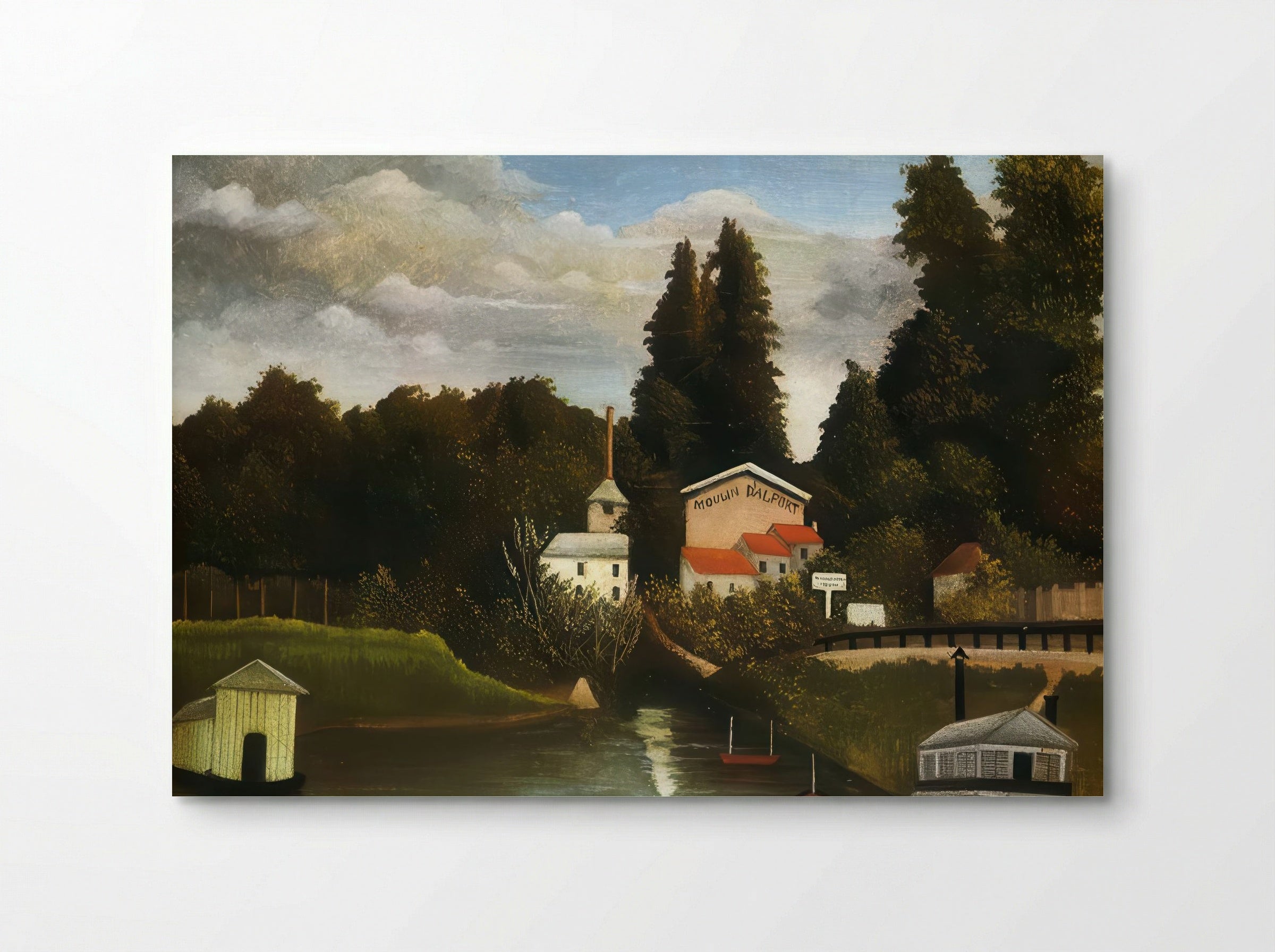 The Mill by Henri Rousseau – Naïve Art Village Landscape Print - Poster