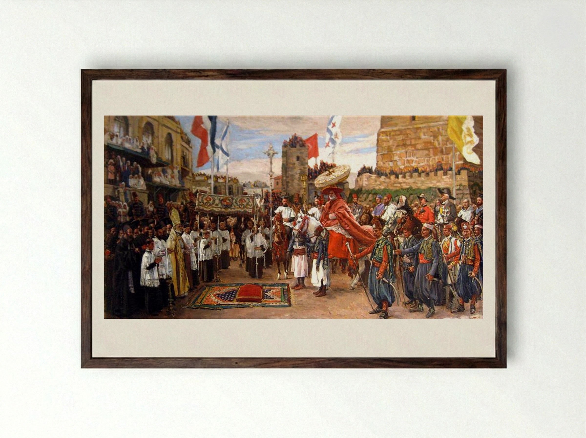 The Latin Patriarch of Jerusalem - James Tissot - Framed Print Dark Wood