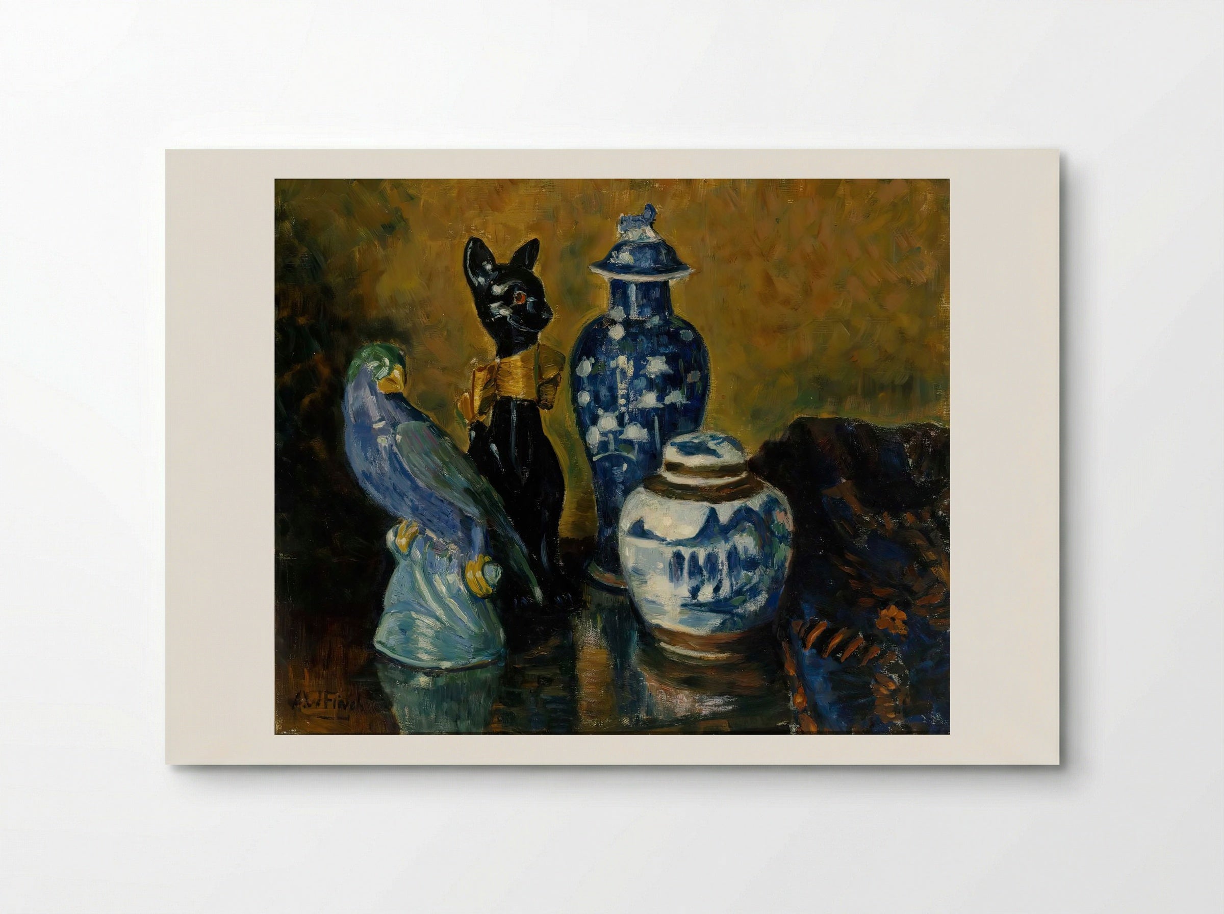 Still Life with Blue Figurines - Alfred William Finch - Poster