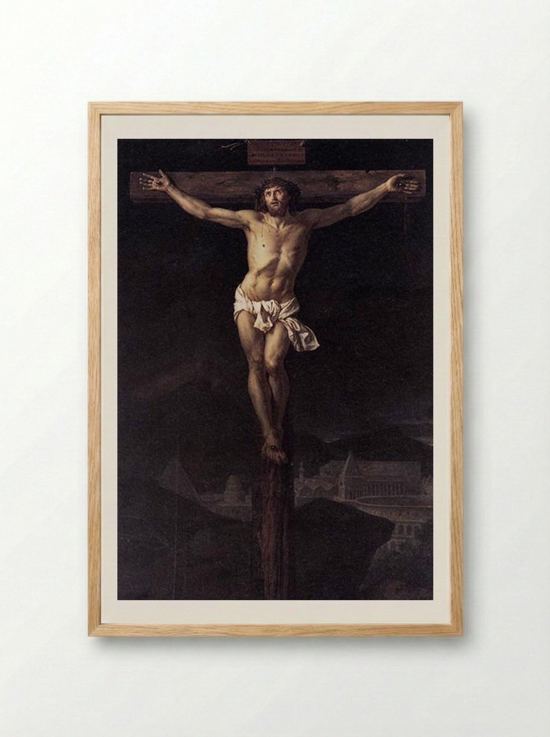 Christ on the Cross - Jacques-Louis David - Framed Print Wood