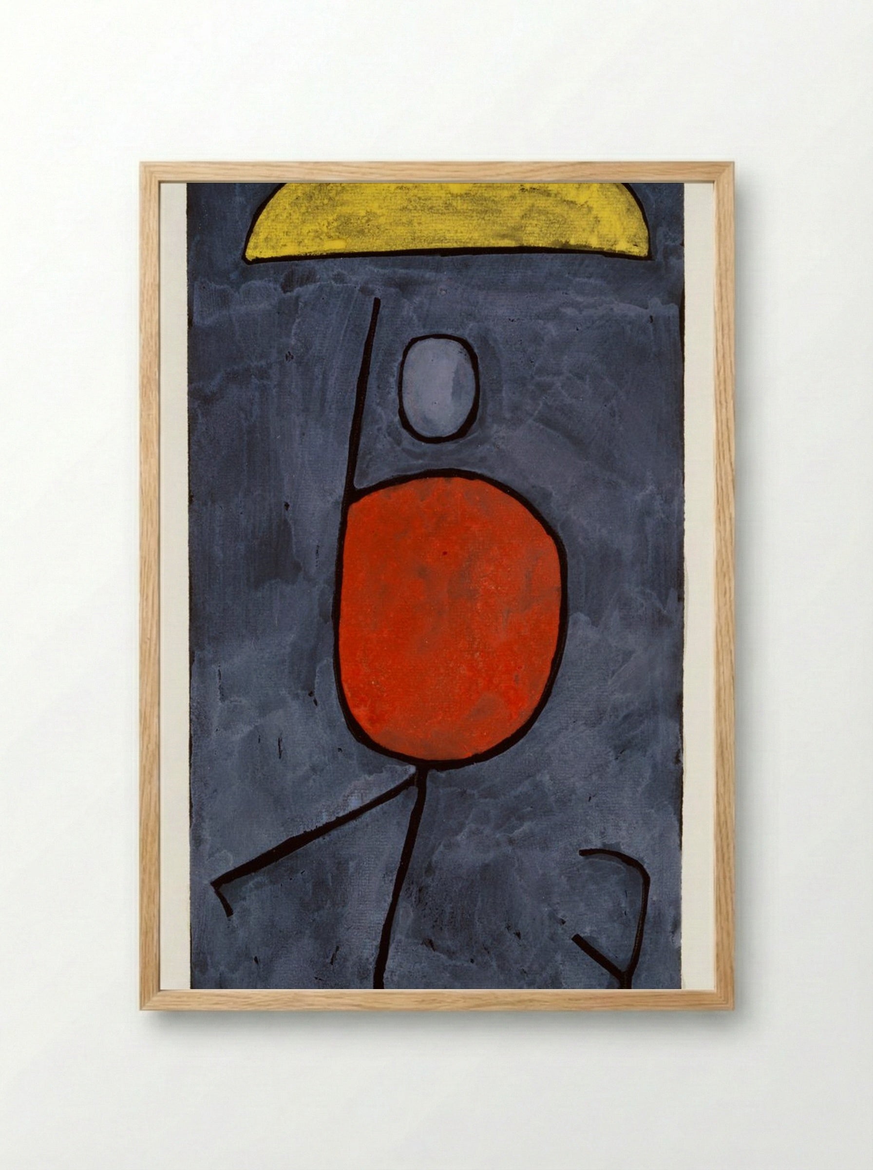 With Umbrella - Paul Klee - Framed Print Wood