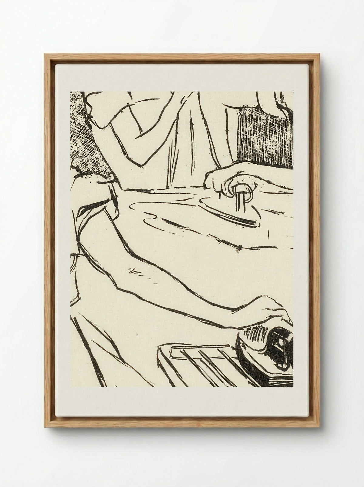 Les Blanchisseuses - Théophile Alexandre Steinlen - Framed Canvas Wood