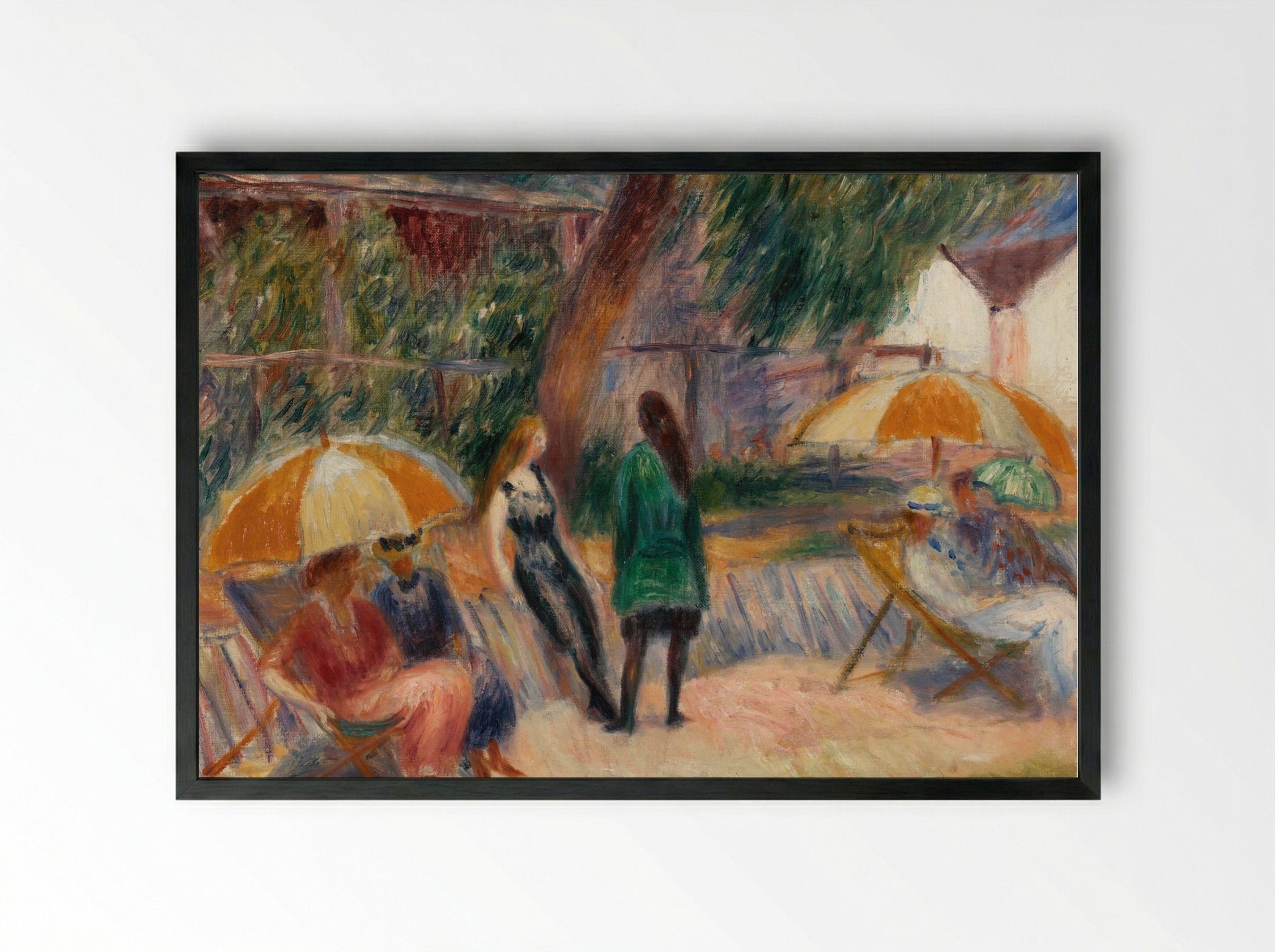 Beach with Figures, Bellport - William James Glackens - Framed Print Black