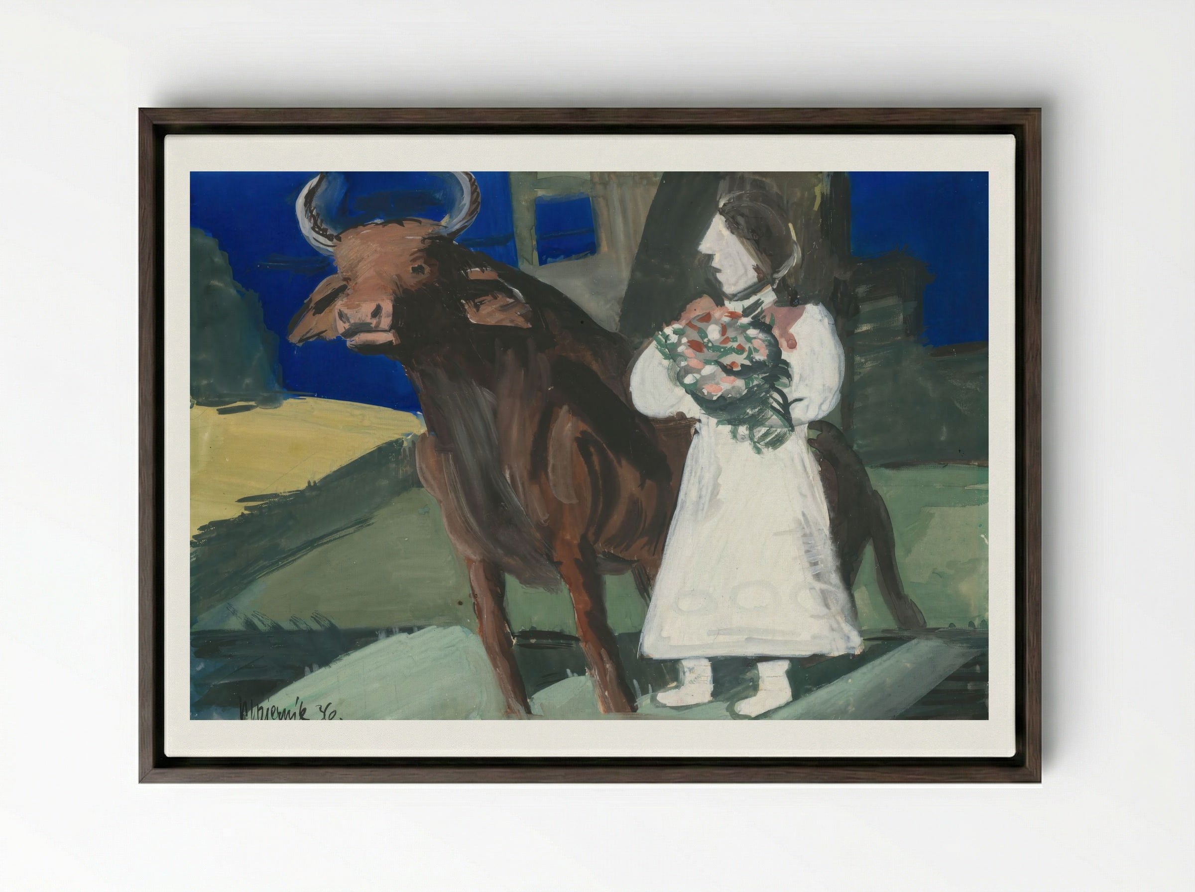 The Bride - Cyprián Majerník - Framed Canvas Dark Wood