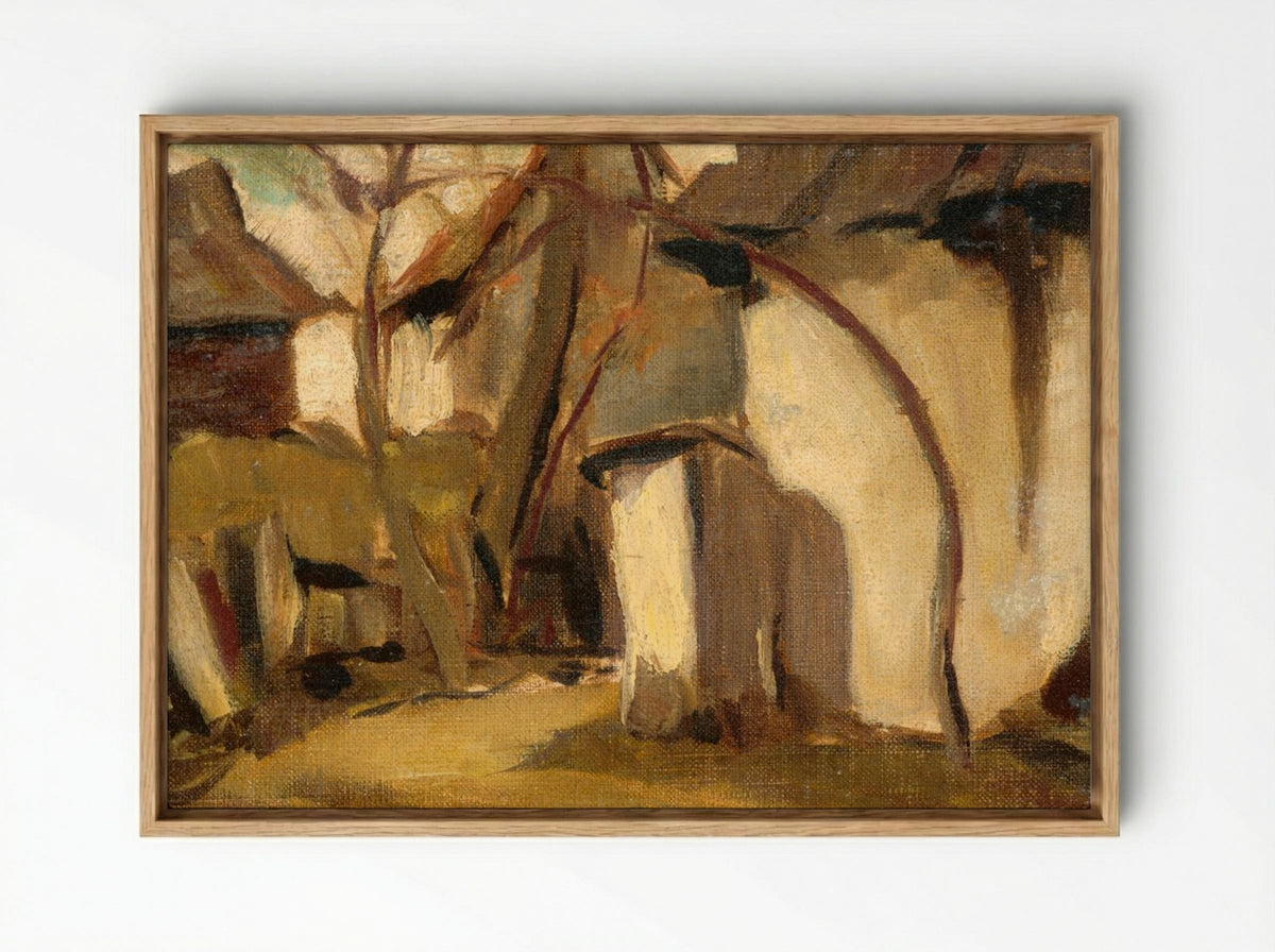 Village Yard - Zolo Palugyay - Framed Canvas Wood