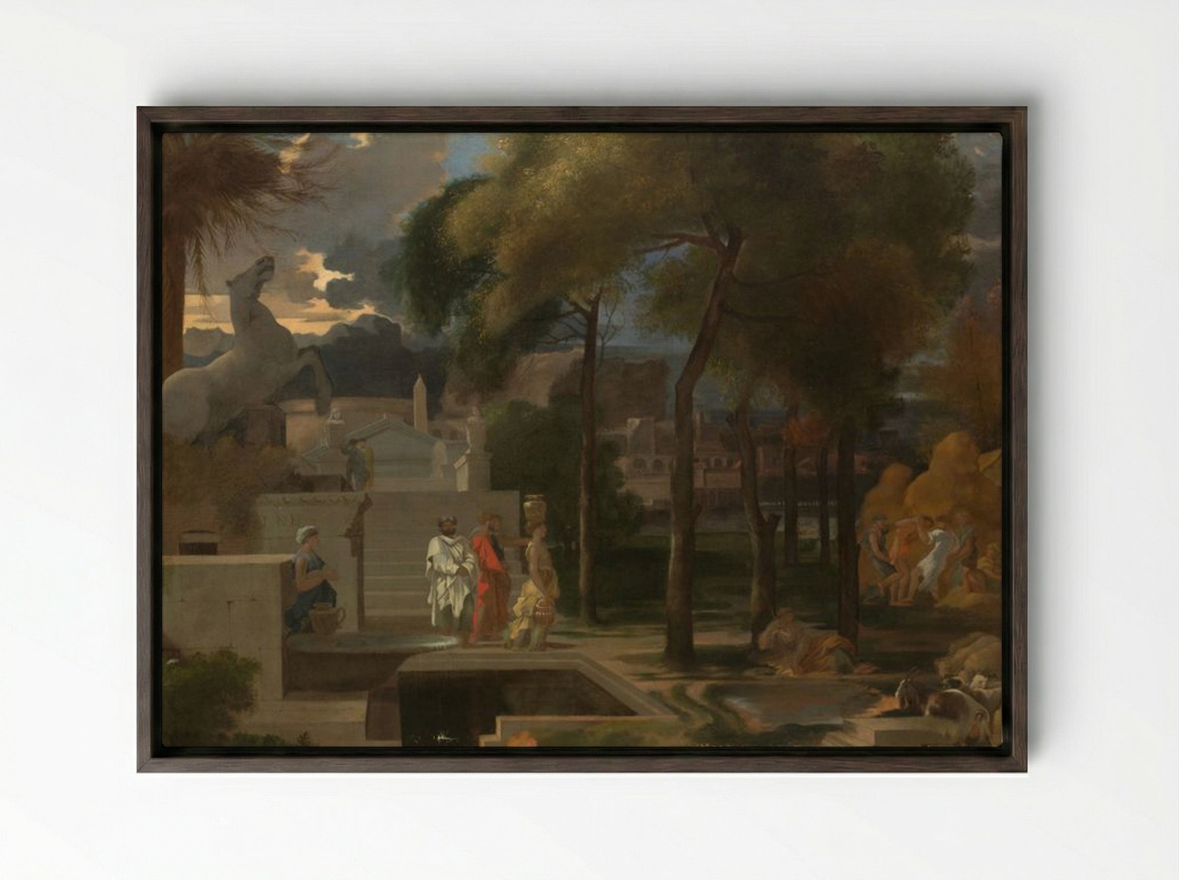 A Classical Landscape - Sébastien Bourdon - Framed Canvas Dark Wood
