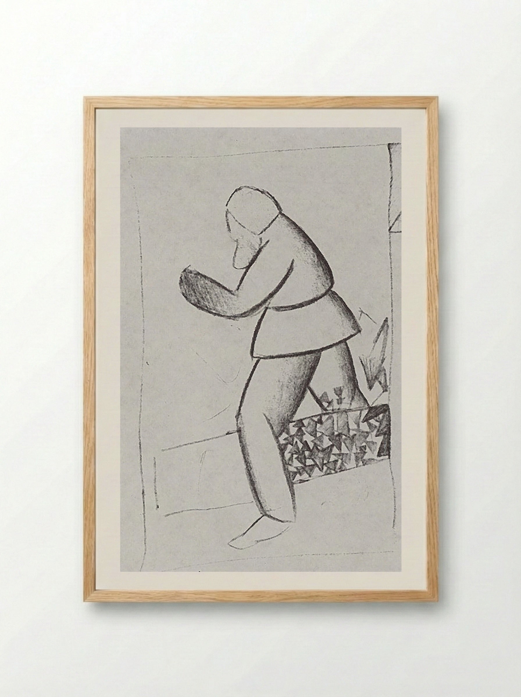 Sketch of a Carpenter - Fine Art Print - Framed Print Wood