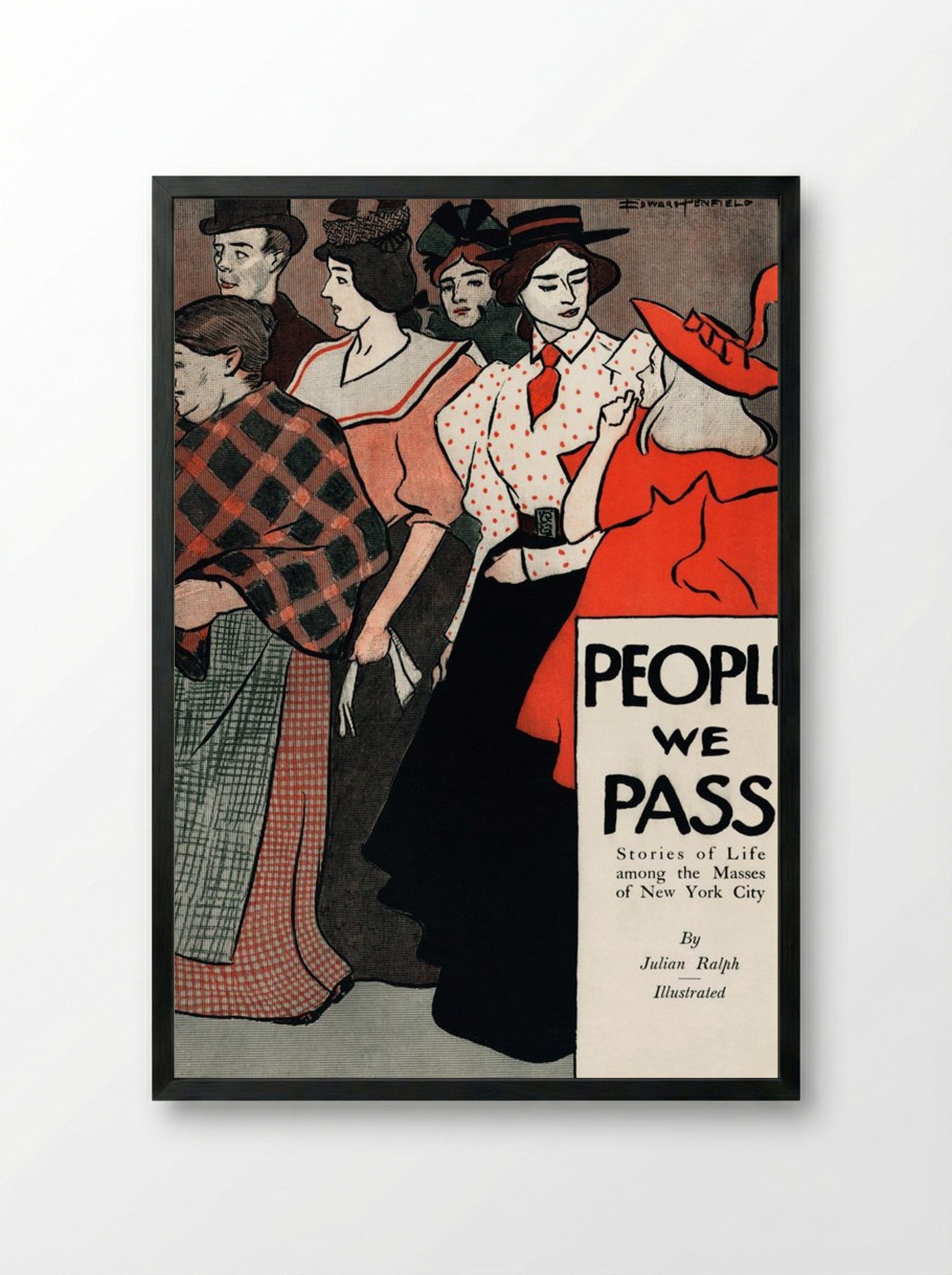People We Pass - Edward Penfield - Framed Print Black