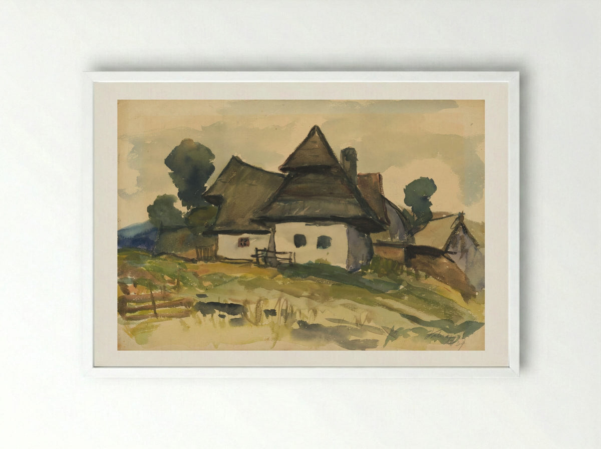Village Motif - Zolo Palugyay - Framed Print White