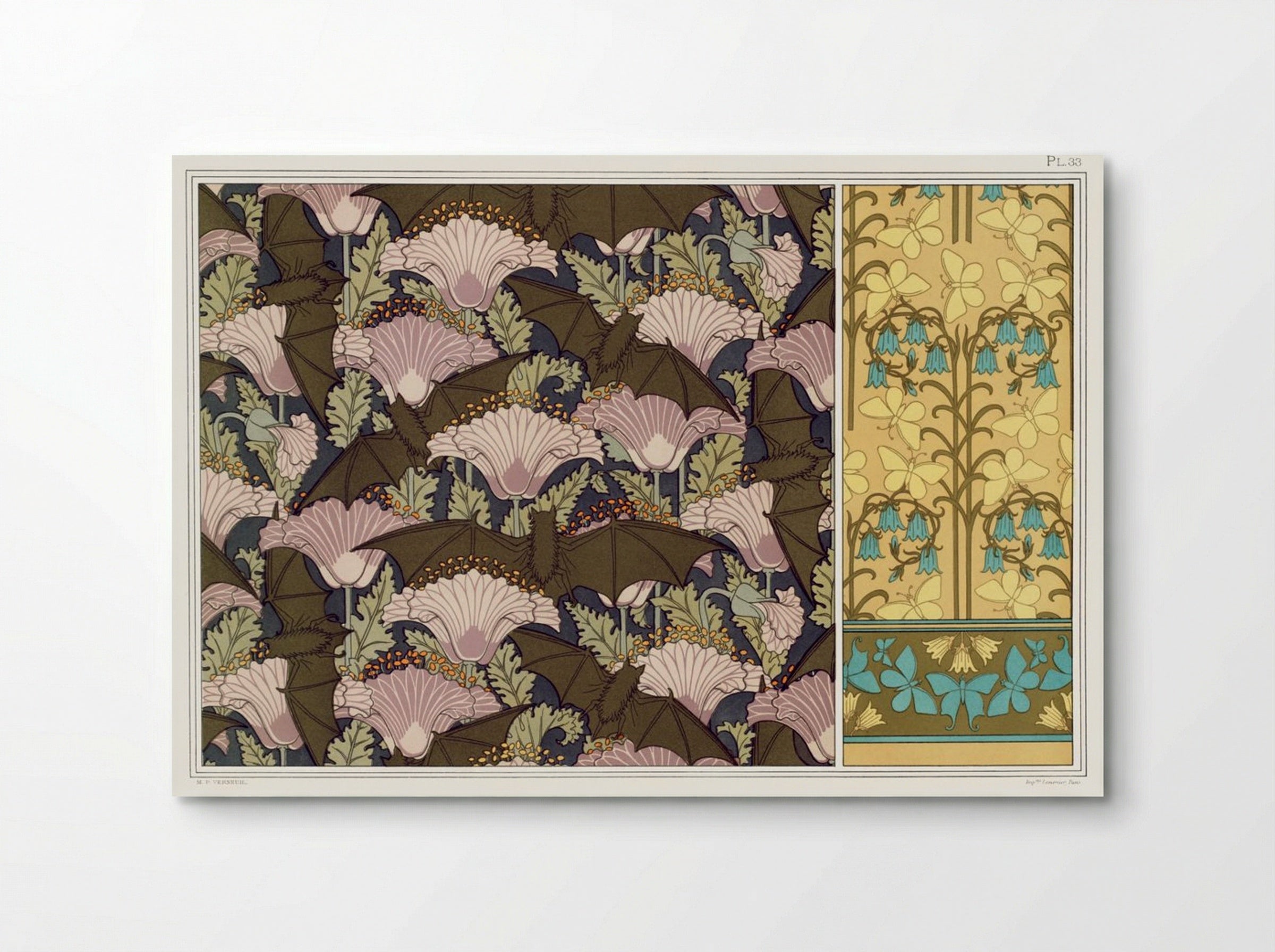 Chauves-souris et Pavots; Papillons et Campanules - Maurice Pillard Verneuil - Poster