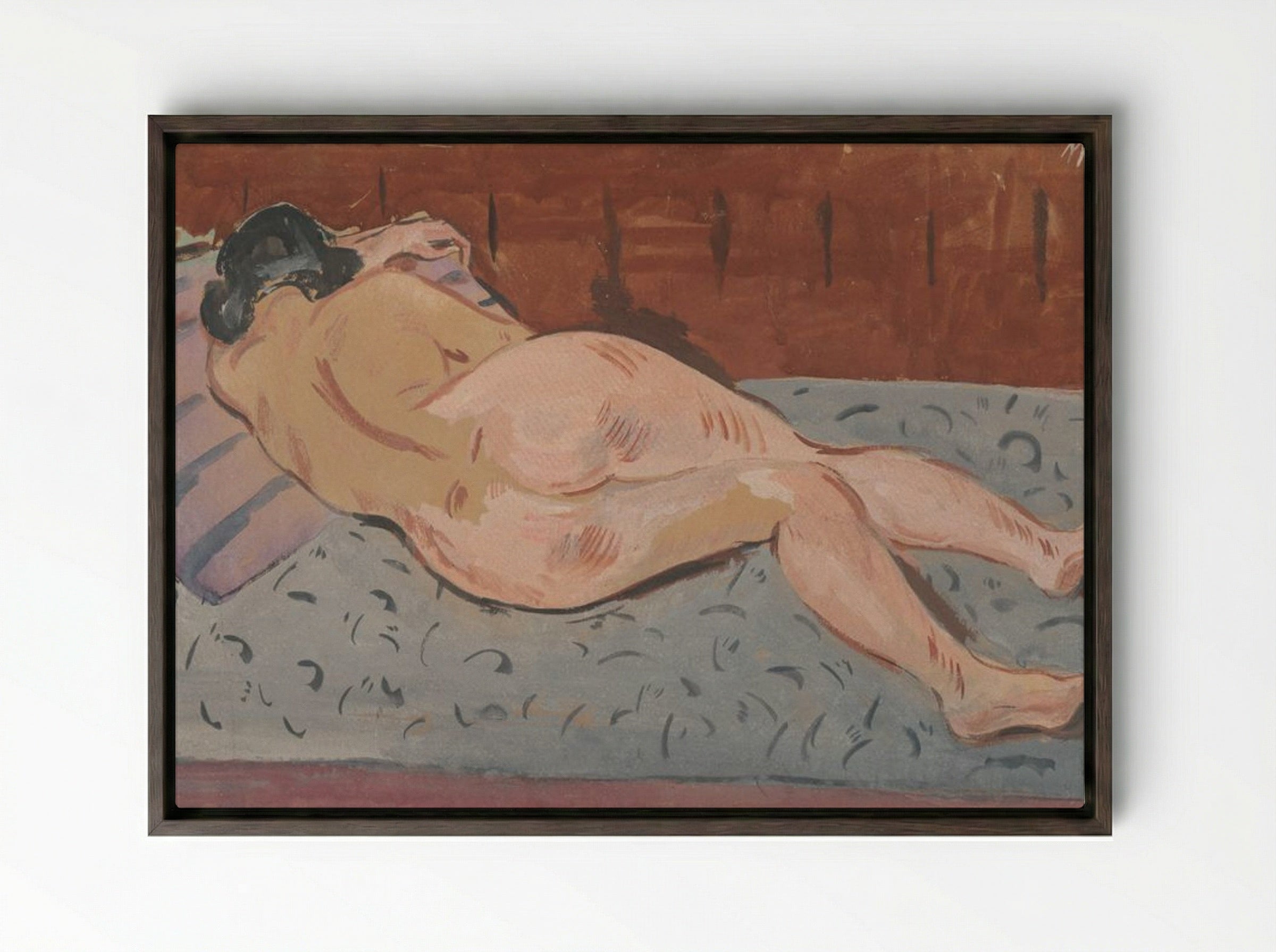 Reclining Nude - Cyprián Majerník - Framed Canvas Dark Wood