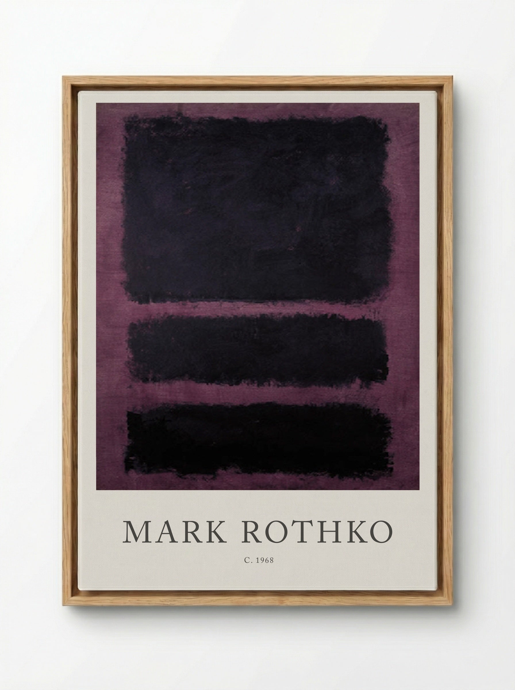 Untitled (Three Black Rectangles on Purple) - Mark Rothko - Framed Canvas Wood