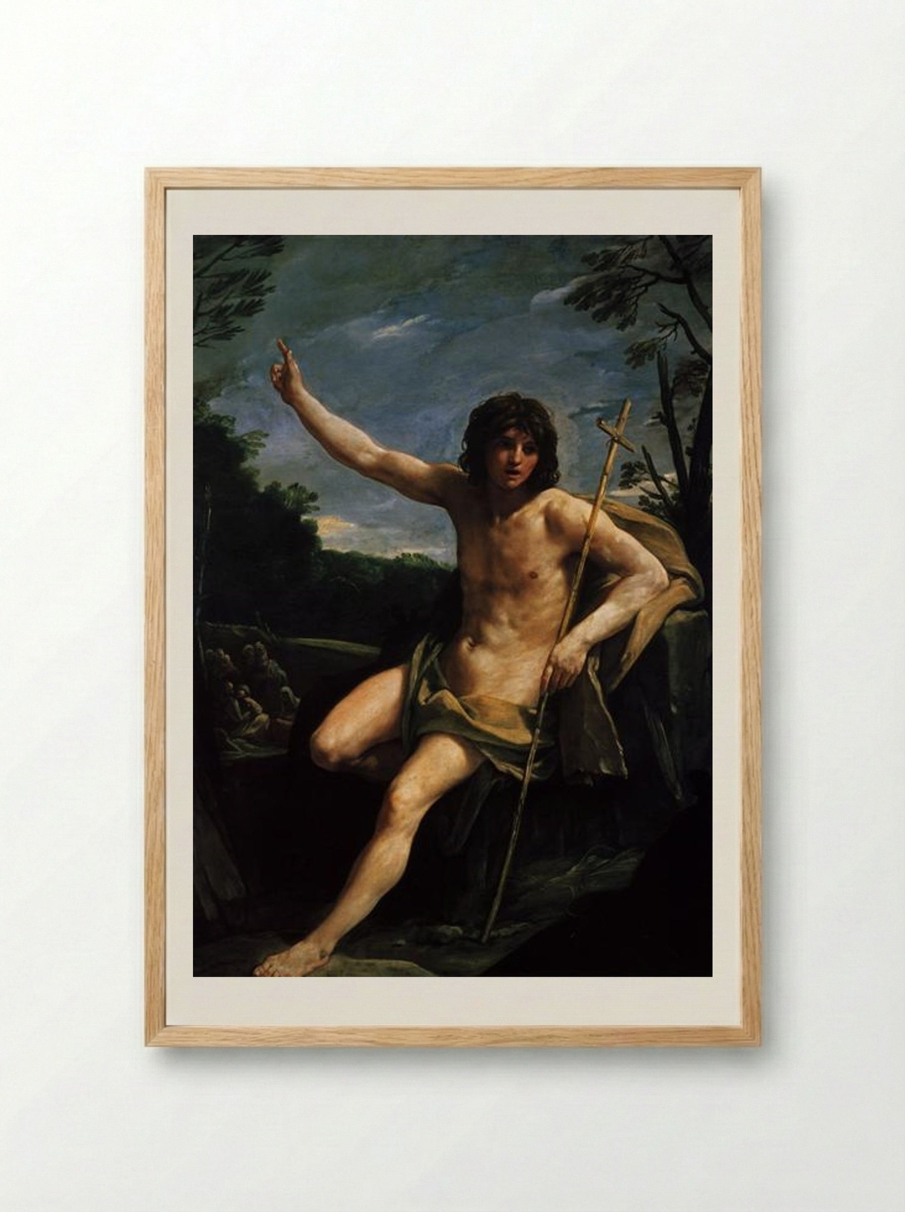 Saint John the Baptist in the Wilderness - Guido Reni - Framed Print Wood