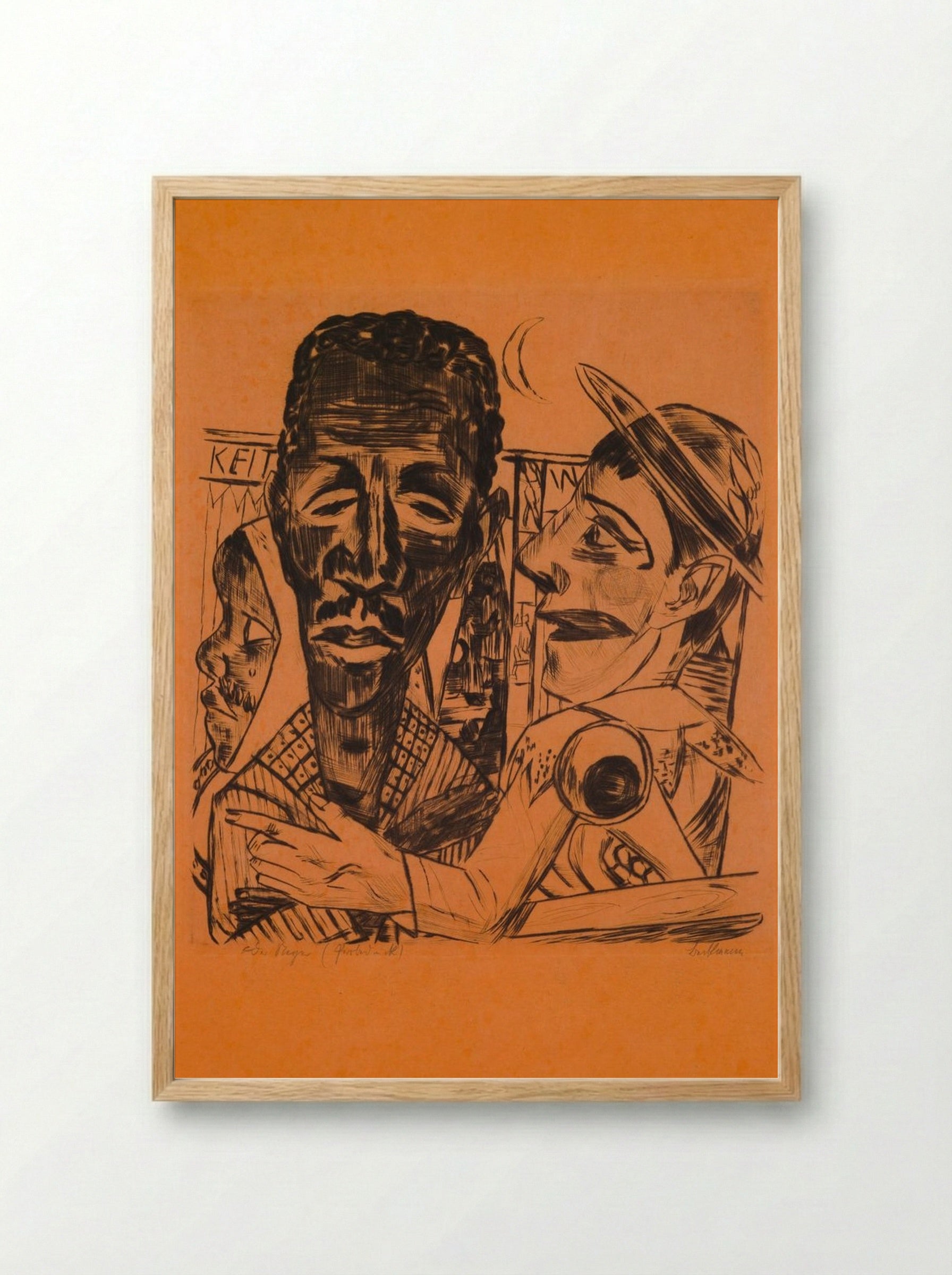 The Man, Plate 6 of 'Annual Fair' - Max Beckmann - Framed Print Wood