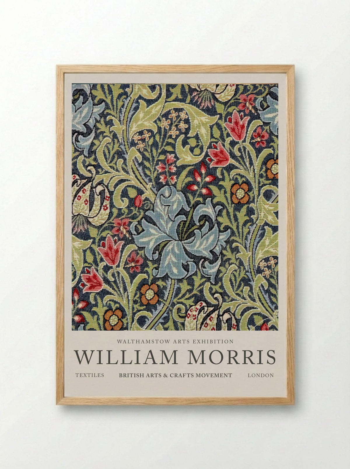Golden Damask Tapestry - William Morris Collection - Framed Print Wood
