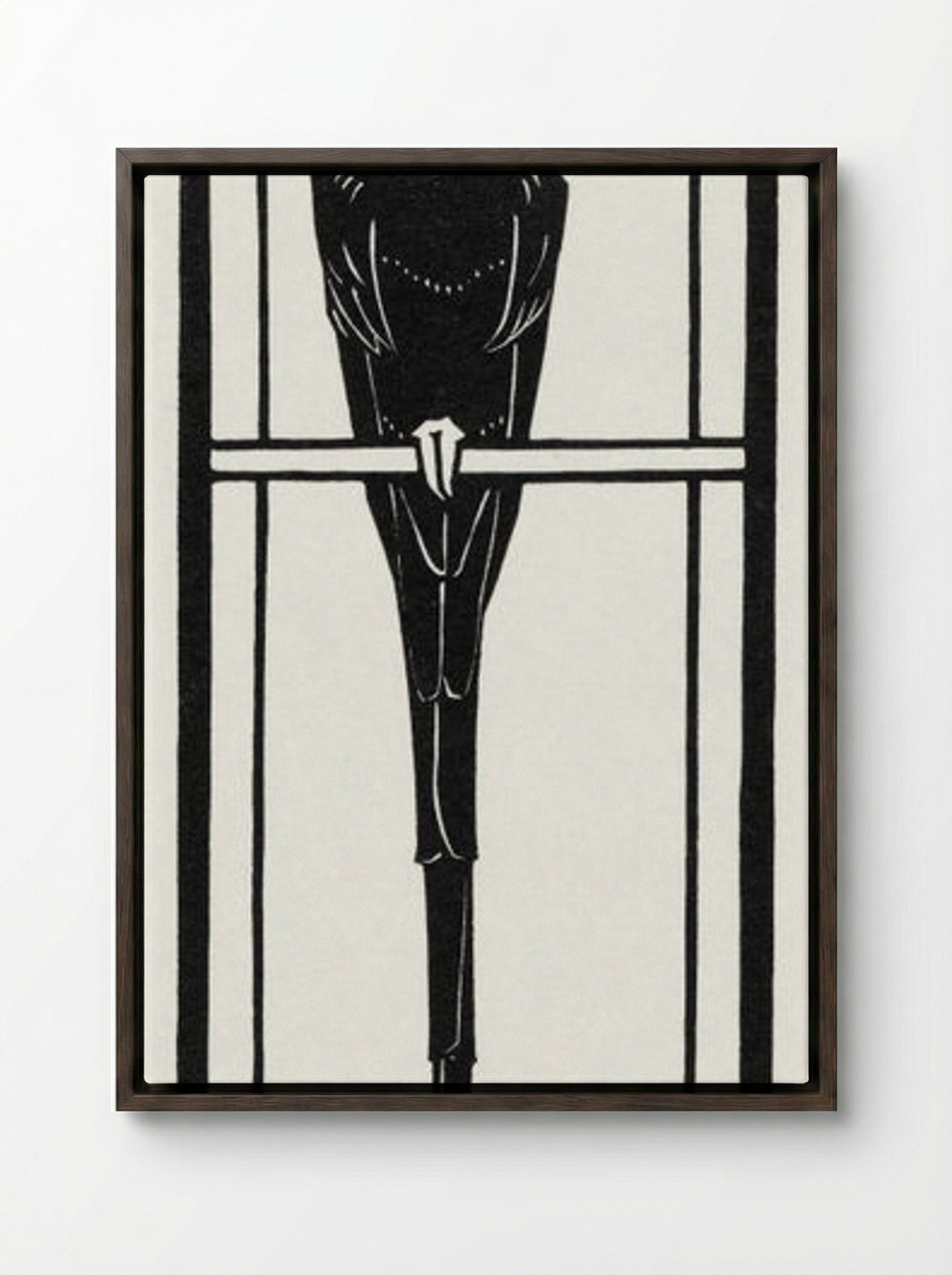 Ara (Macaw on Perch) - Julie de Graag - Framed Canvas Dark Wood