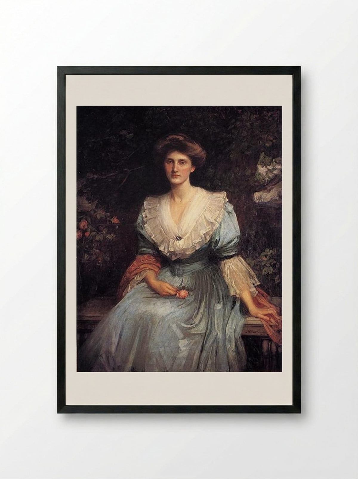 Lady Violet Henderson - John William Waterhouse - Framed Print Black