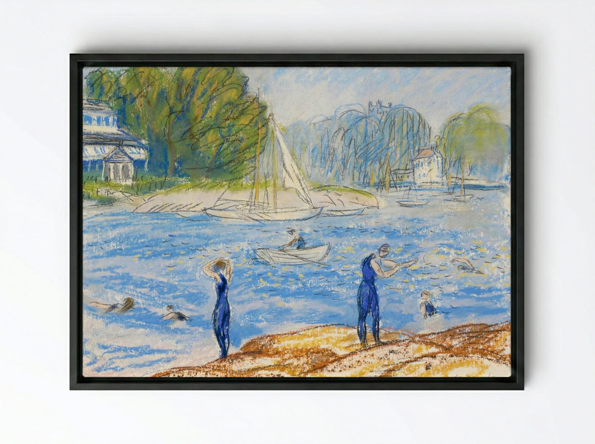 Bathers, Annisquam - William James Glackens - Framed Canvas Black