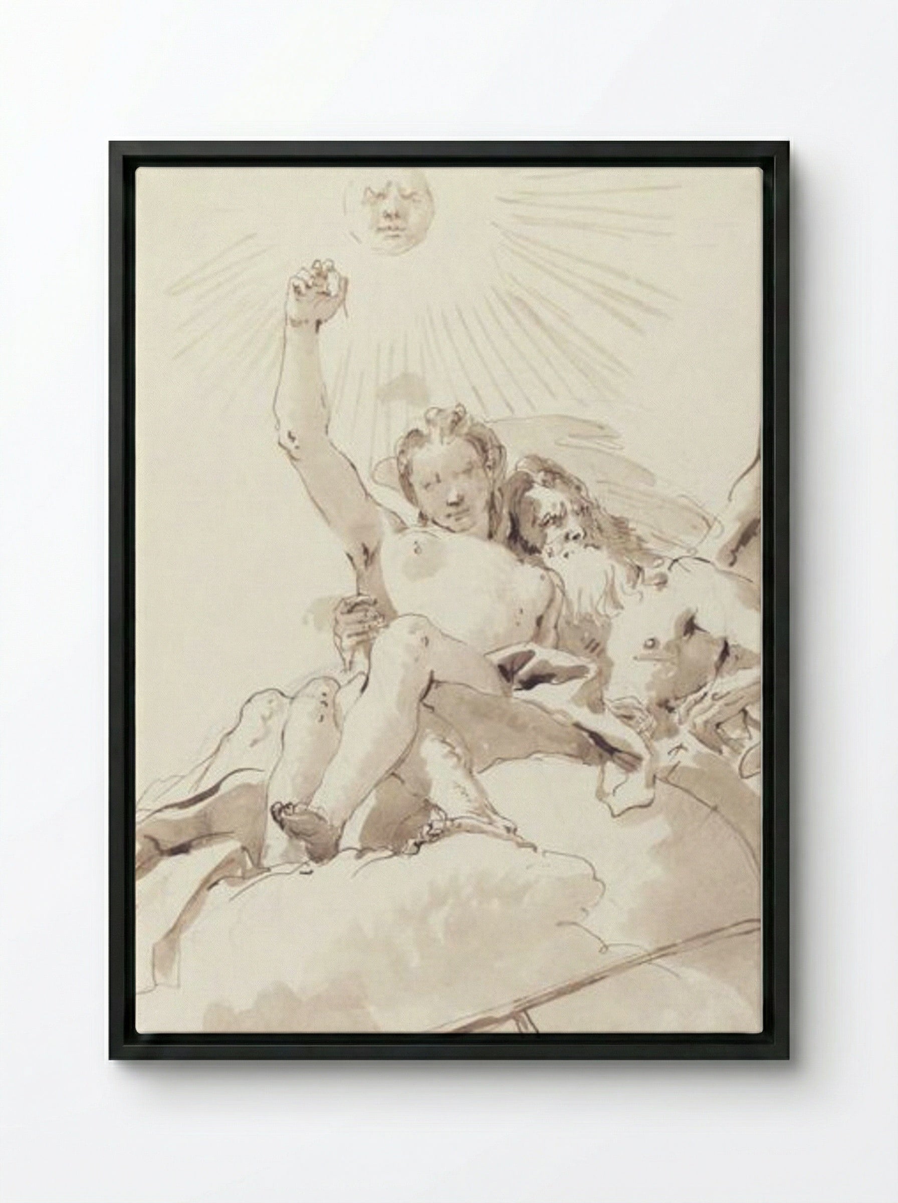 Time and Truth - Giovanni Battista Tiepolo - Framed Canvas Black