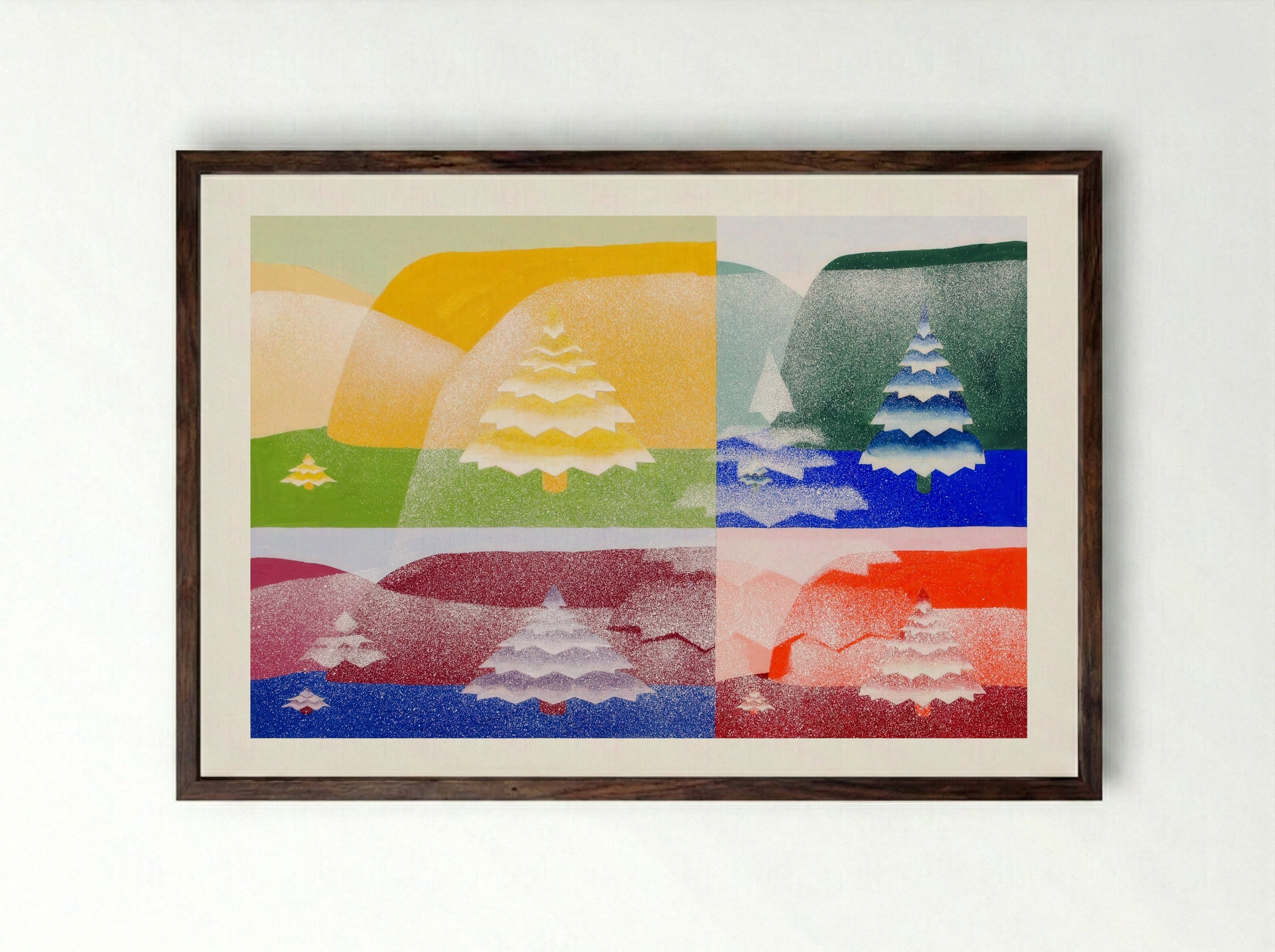 Trees, from 'The Mathematical Basis of the Arts' - Joseph Schillinger - Framed Print Dark Wood