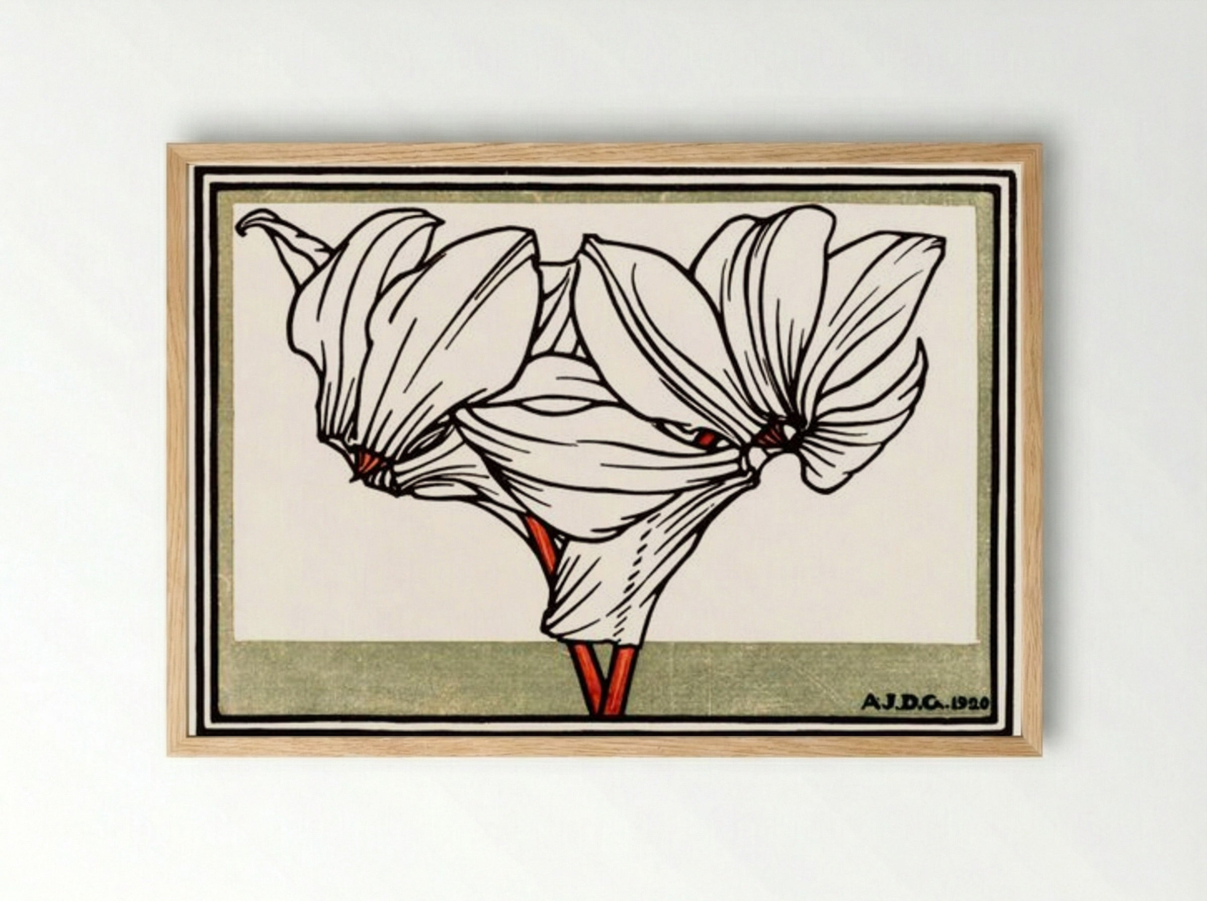 Cyclamen - Julie de Graag - Framed Print Wood