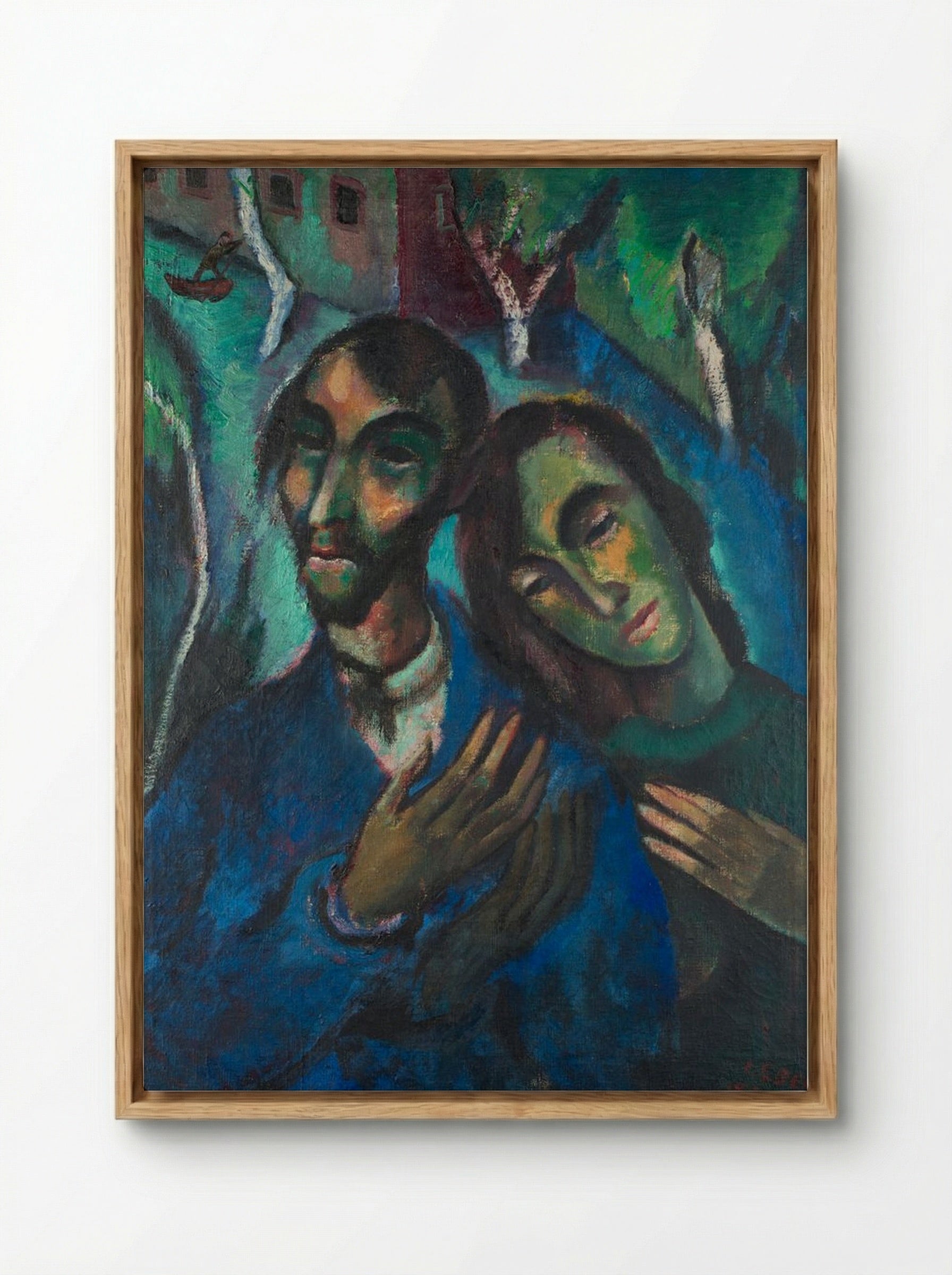 The Lovers - Marc Chagall - Framed Canvas Wood