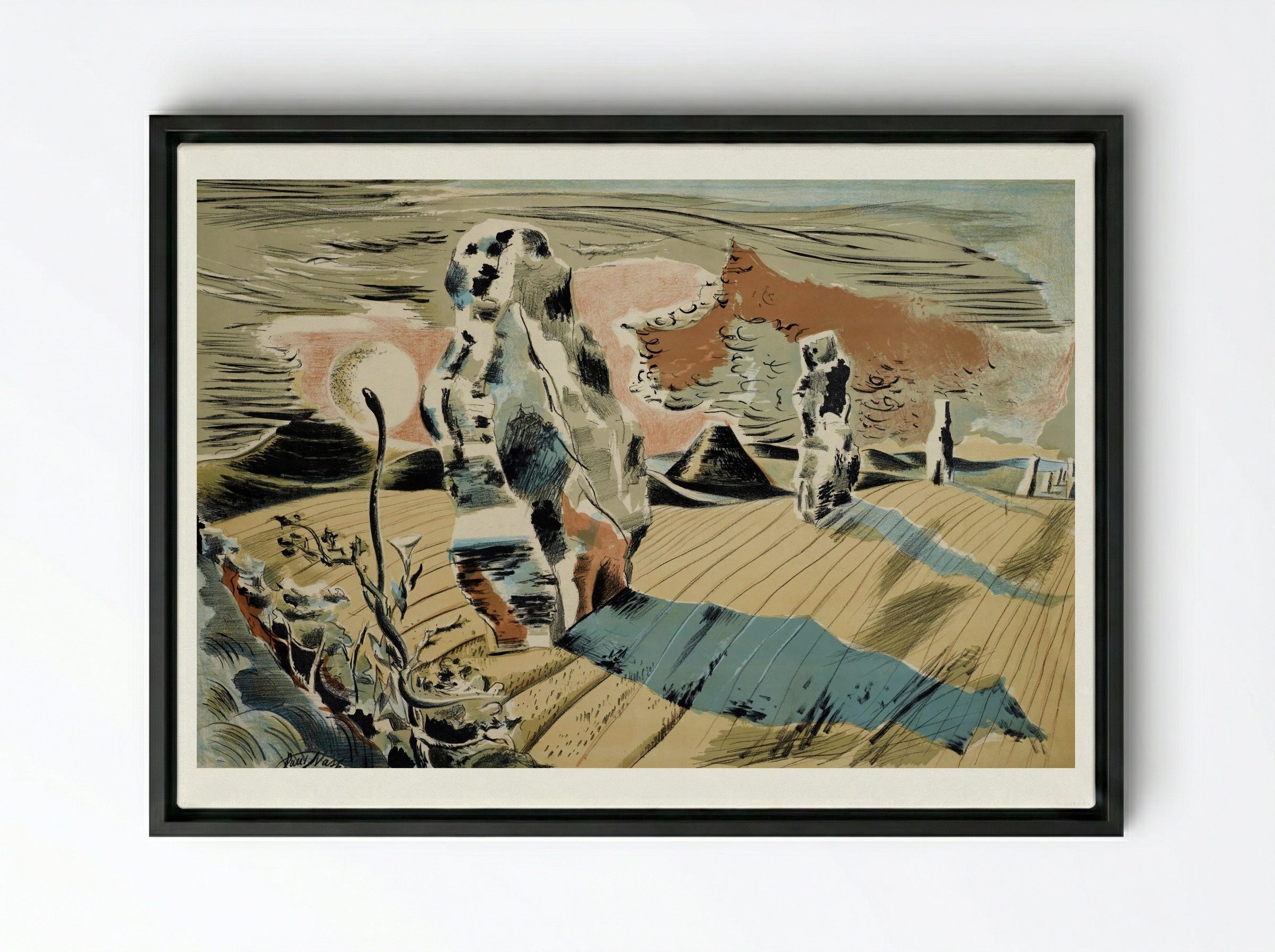 Avebury - Paul Nash - Framed Canvas Black