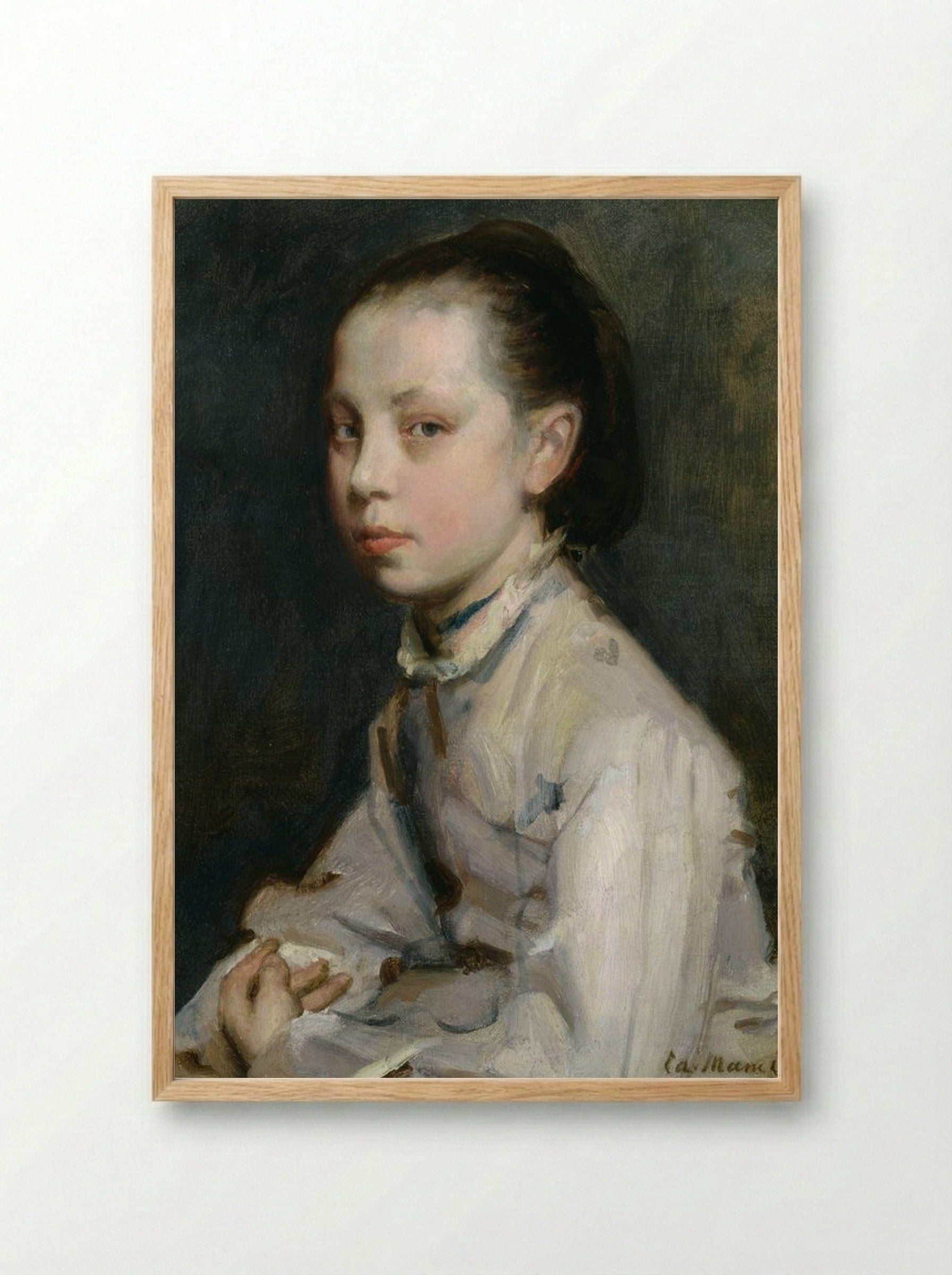 Portrait of a Girl - Berthe Morisot - Framed Print Wood