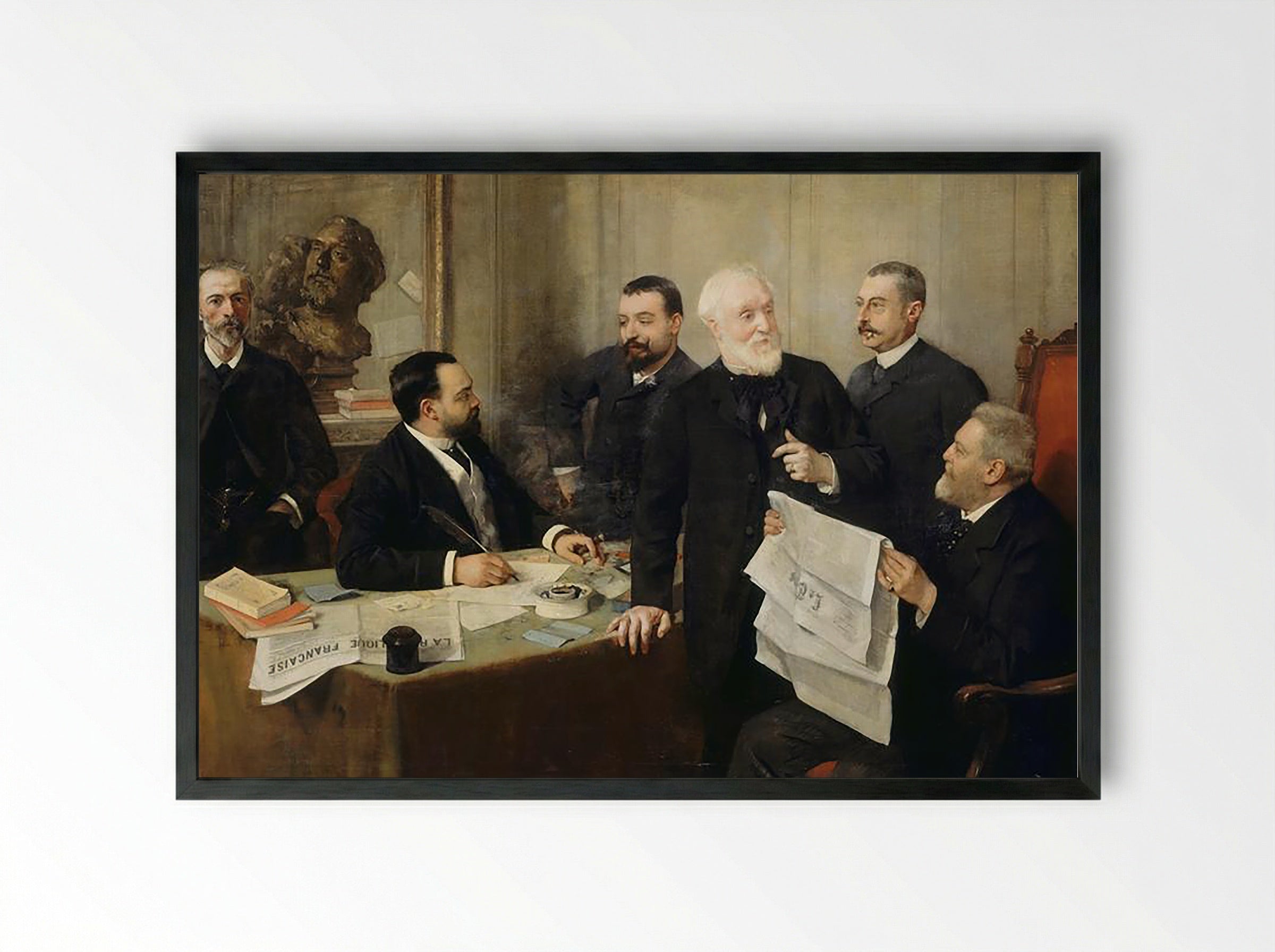 A Session of the Jury of Painting - Henri Gervex - Framed Print Black