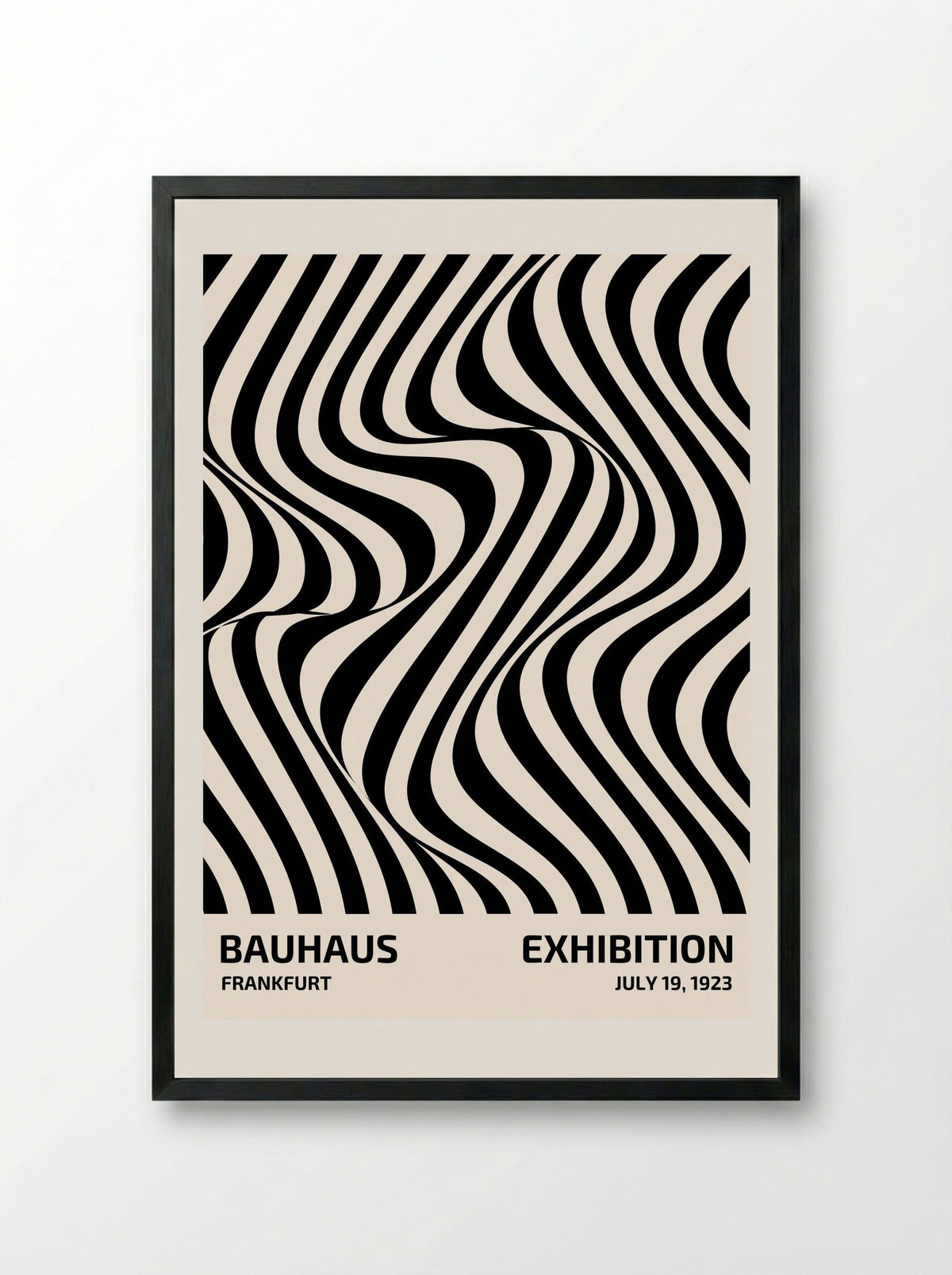 Bauhaus Optical Flow - Frankfurt Exhibition - Framed Print Black