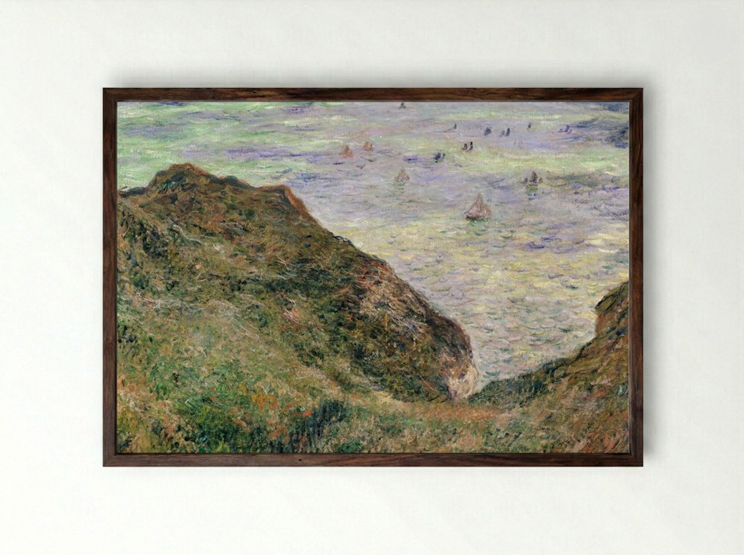 View Over the Sea - Claude Monet - Framed Print Dark Wood
