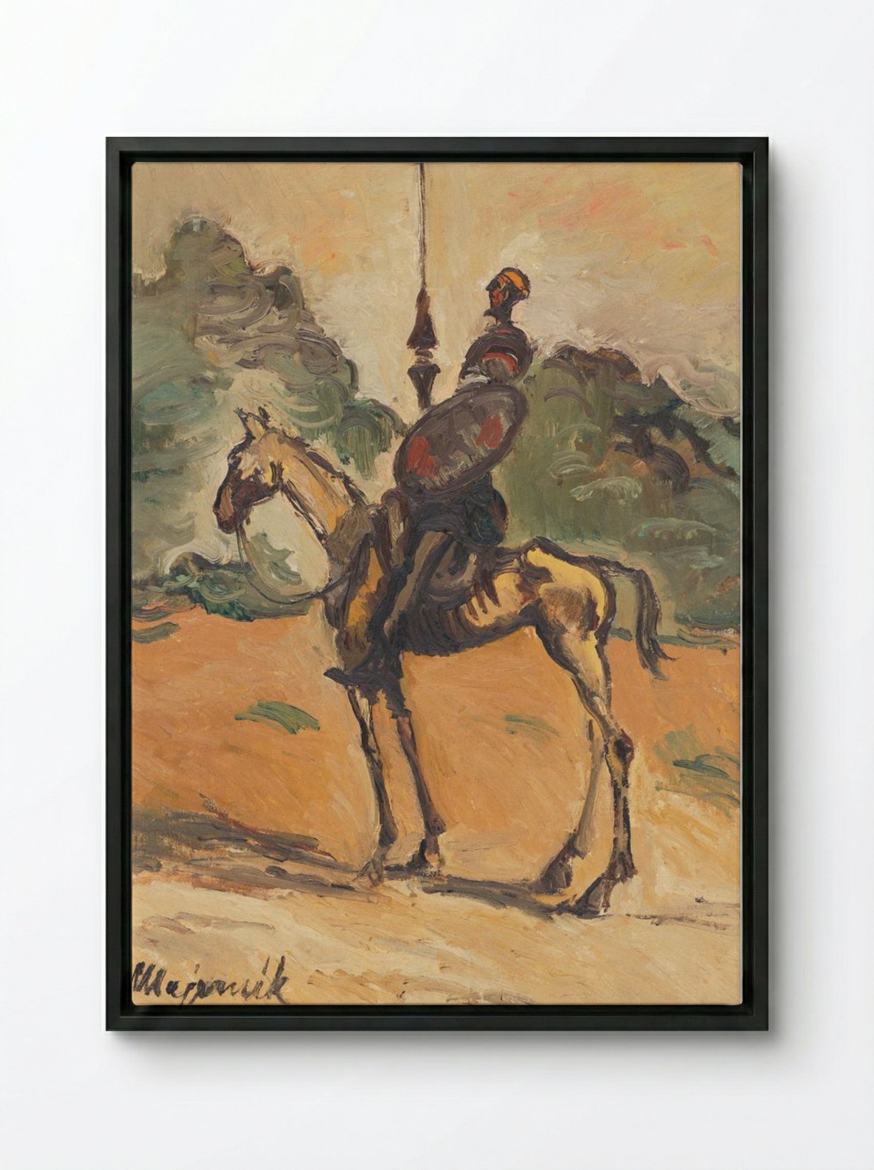 Don Quixote - Cyprián Majerník - Framed Canvas Black
