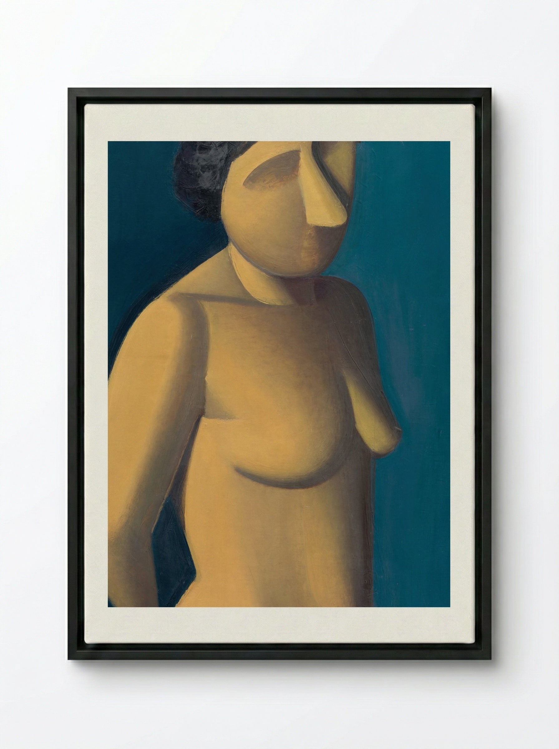 Female Model - Vilhelm Lundstrøm - Framed Canvas Black
