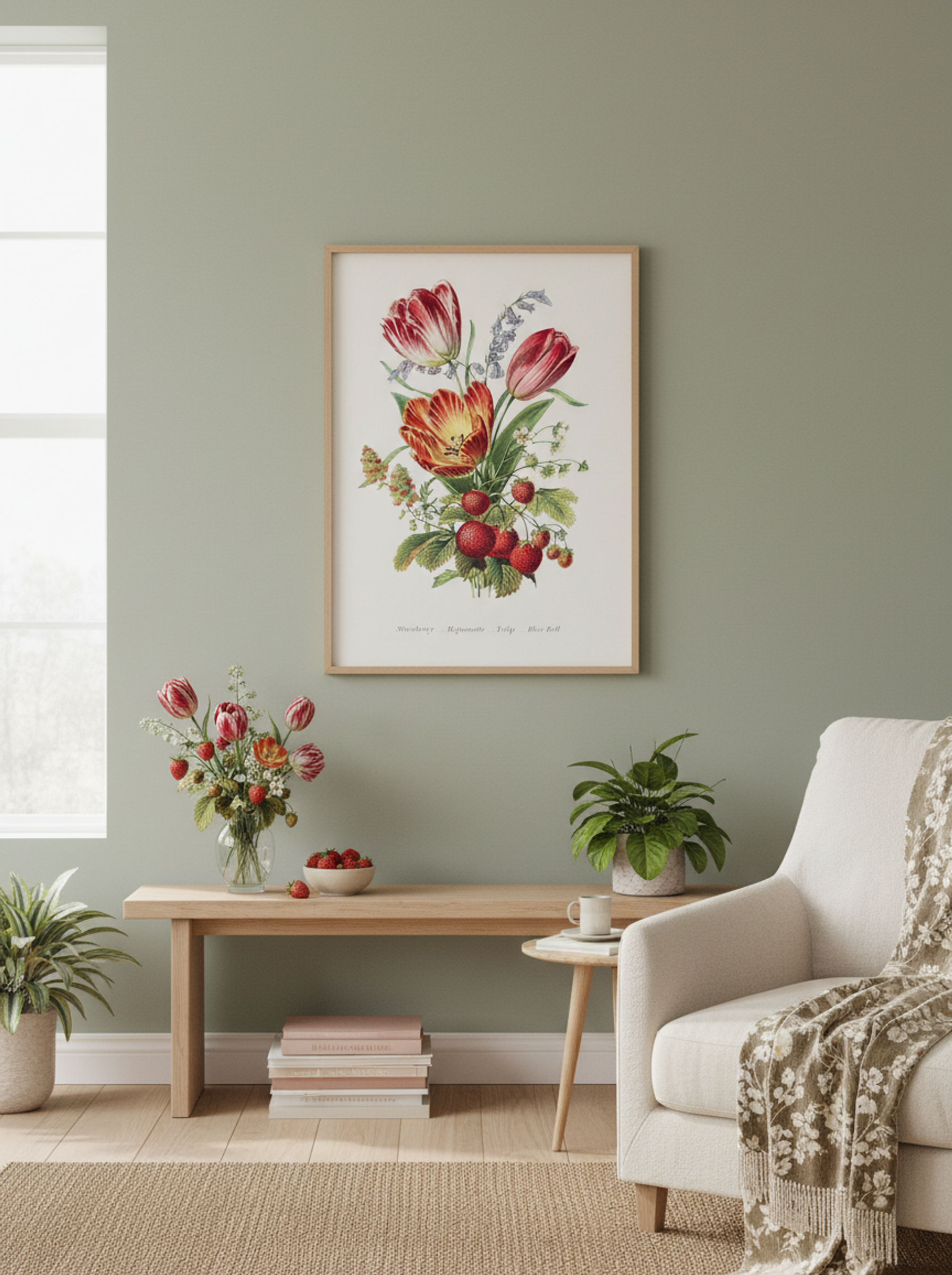 Strawberry, Mignonette, Tulip, and Blue Bell (1896) - Robert Tyas - Lifestyle