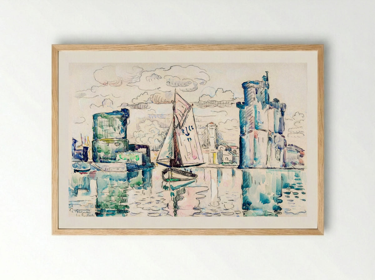 Entrance to the Harbour of La Rochelle - Paul Signac - Framed Print Wood