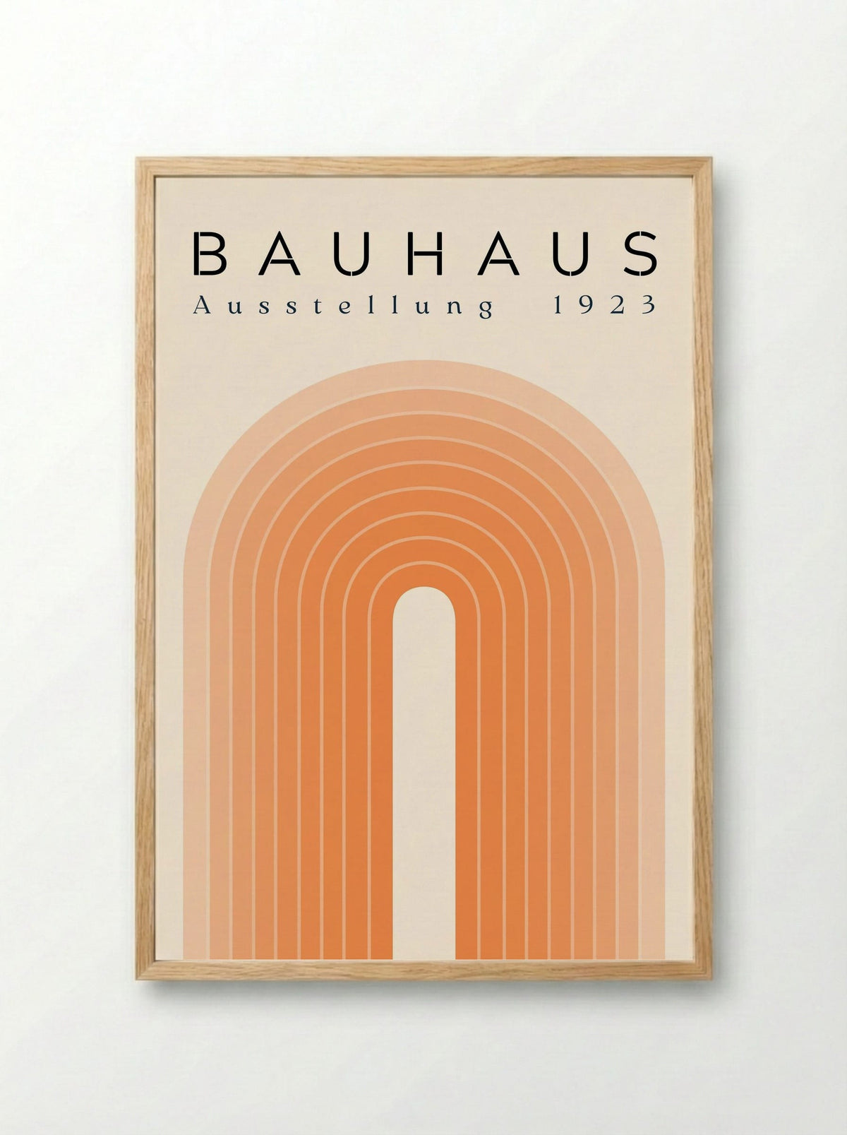 Bauhaus Sunset Arch – 1923 Exhibition Poster - Framed Print Wood