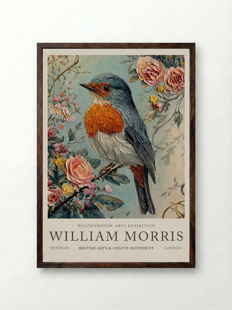 Robin Radiance - William Morris - Framed Print Dark Wood