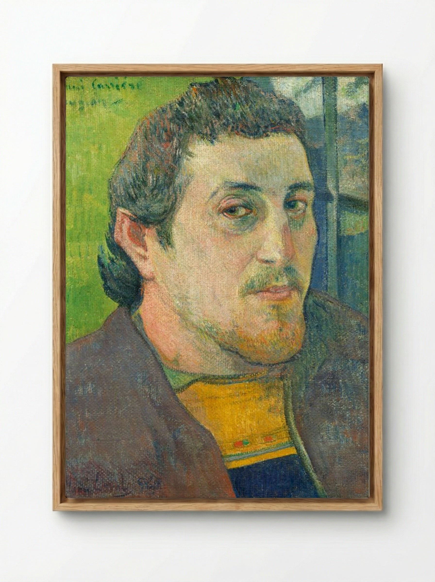 Self-Portrait Dedicated to Carrière - Paul Gauguin - Framed Canvas Wood
