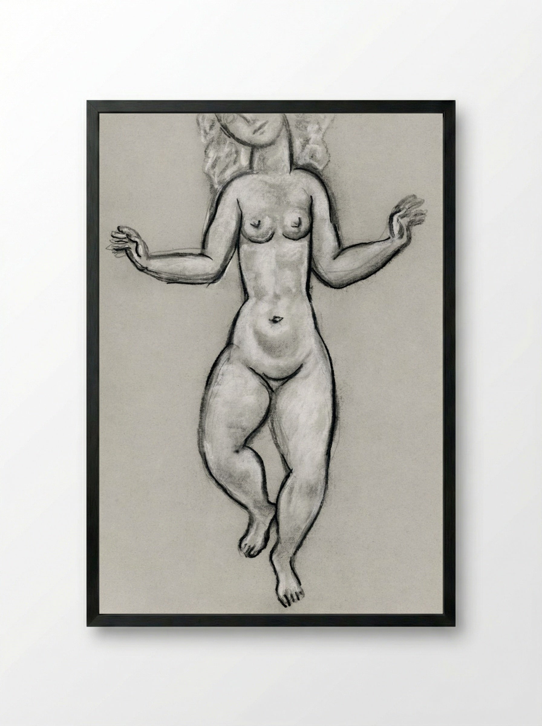 Dancing Naked Woman - Leo Gestel - Framed Print Black