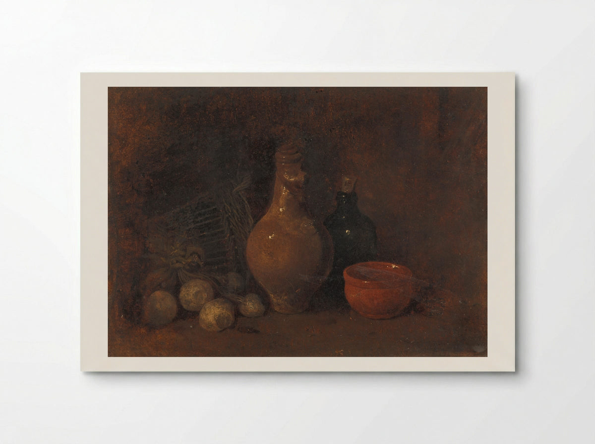 Stilleven met vier vruchten, glas en aardewerk - François Bonvin - Poster