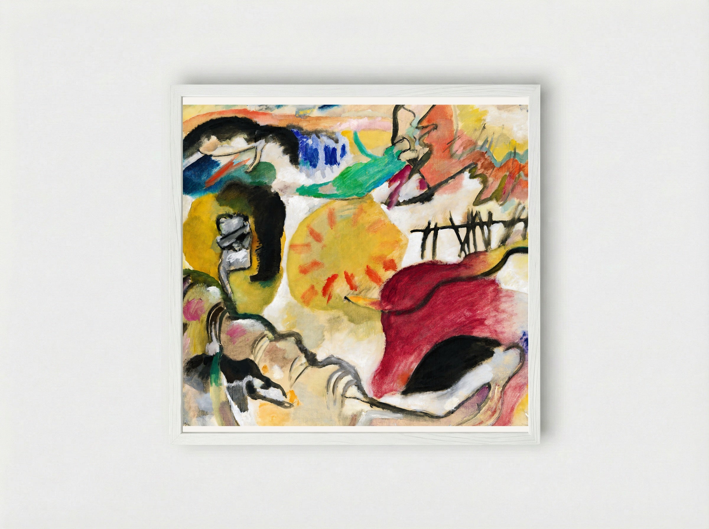 Improvisation 27 (Garden of Love II) - Wassily Kandinsky - Framed Print White