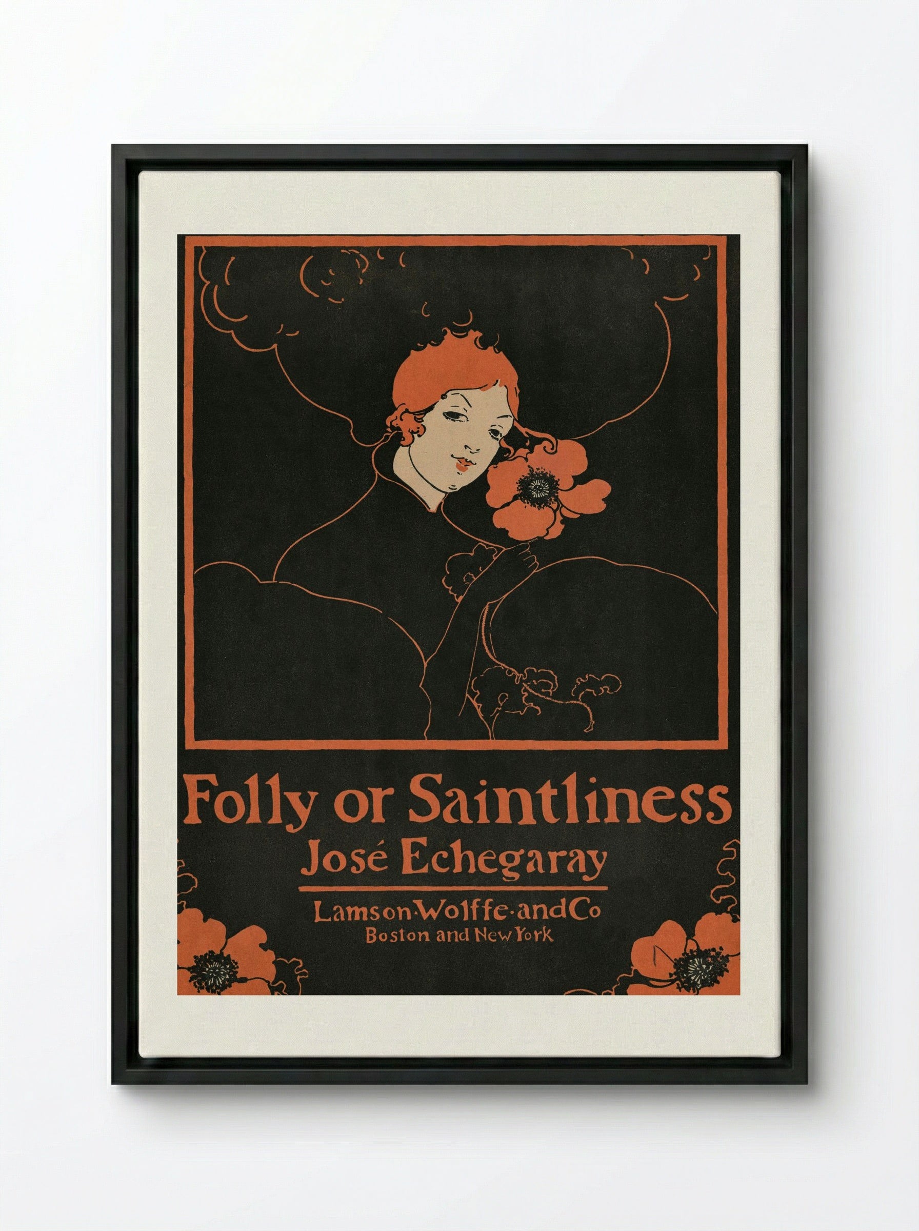 Folly or Saintliness - Ethel Reed - Framed Canvas Black