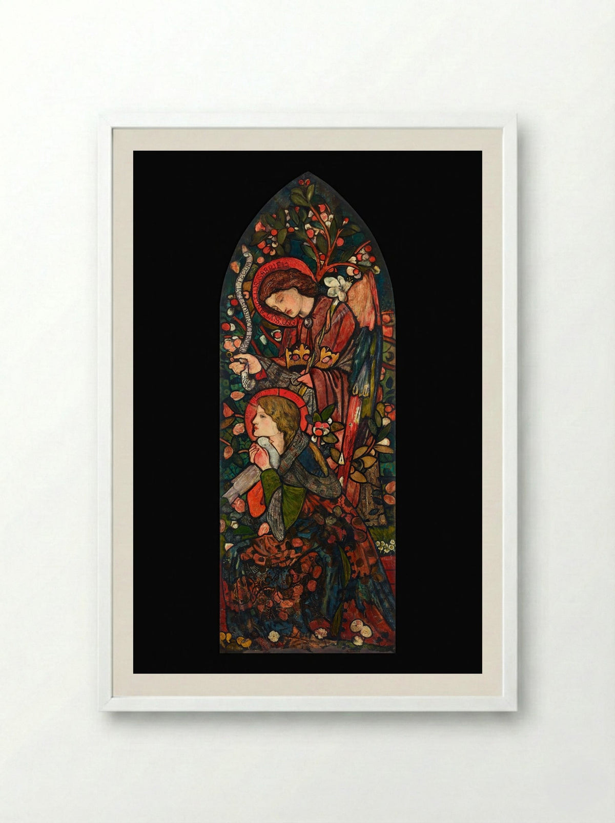 The Annunciation - Sir Edward Burne-Jones - Framed Print White
